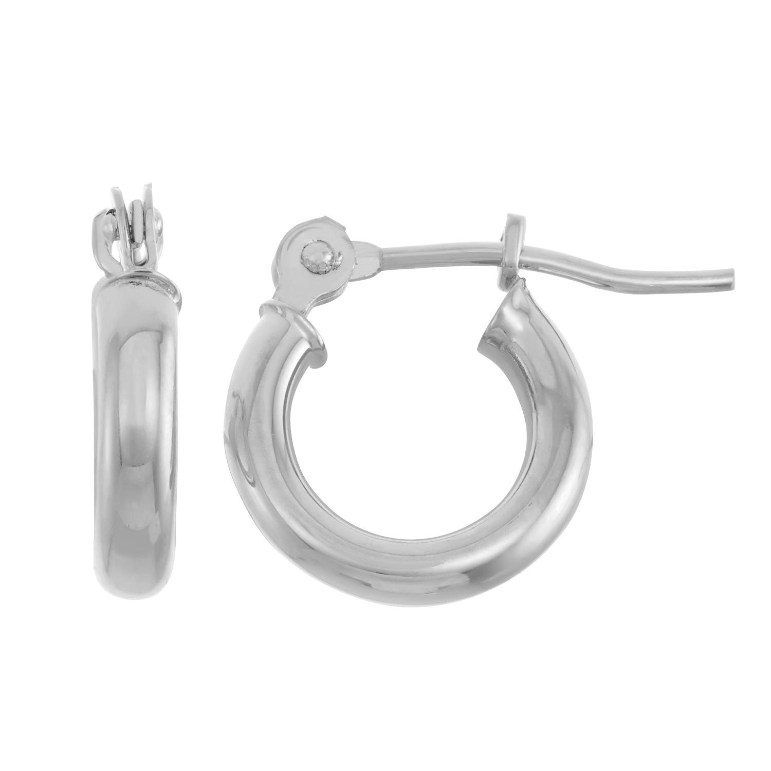 10K Gold 2mm x 10mm Hoop Earrings for Women - Classic Dainty Tiara Style Everyday Jewelry - Perfect for Work, Date Night & Special Occasions