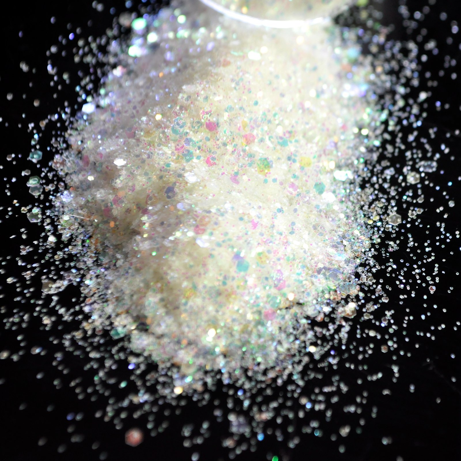 CoolNail White 3D Nail Art Glitter Powder - Mix Size DIY Nail Decoration with Brilliant Pink Reflective Finish | Perfect for Nail Salons, Home Manicures & Party Nail Art Designs