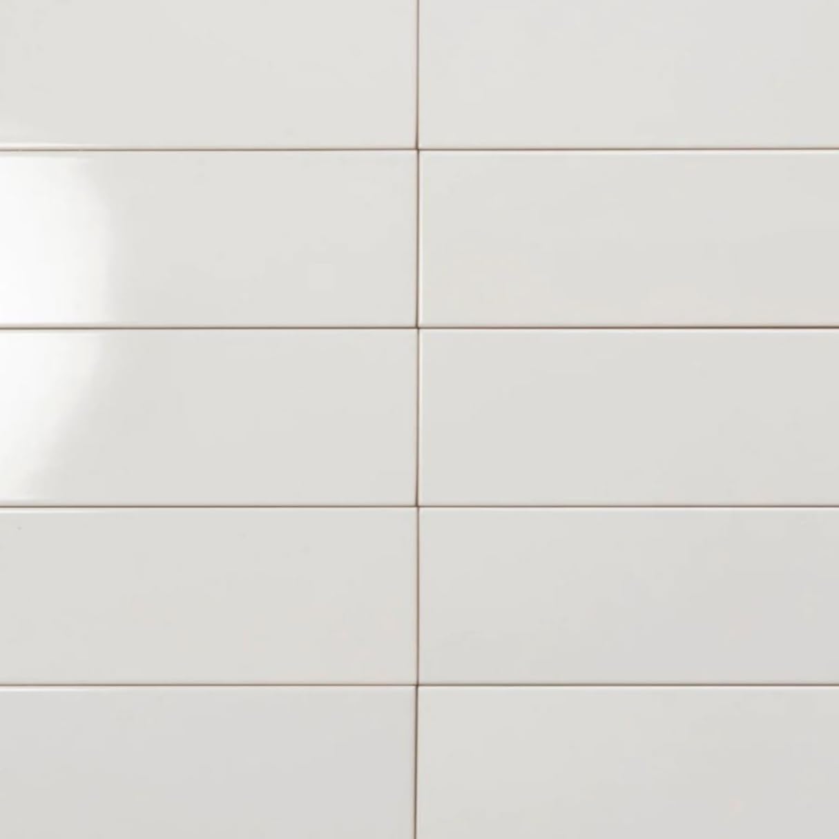 Premium White Ceramic Subway Tile 4x12 Gloss Finish - Waterproof Kitchen Backsplash, Bathroom Shower Wall, Fireplace & Accent Decor (10 Sqft Box) - Easy to Clean & Install for Modern Home Renovation