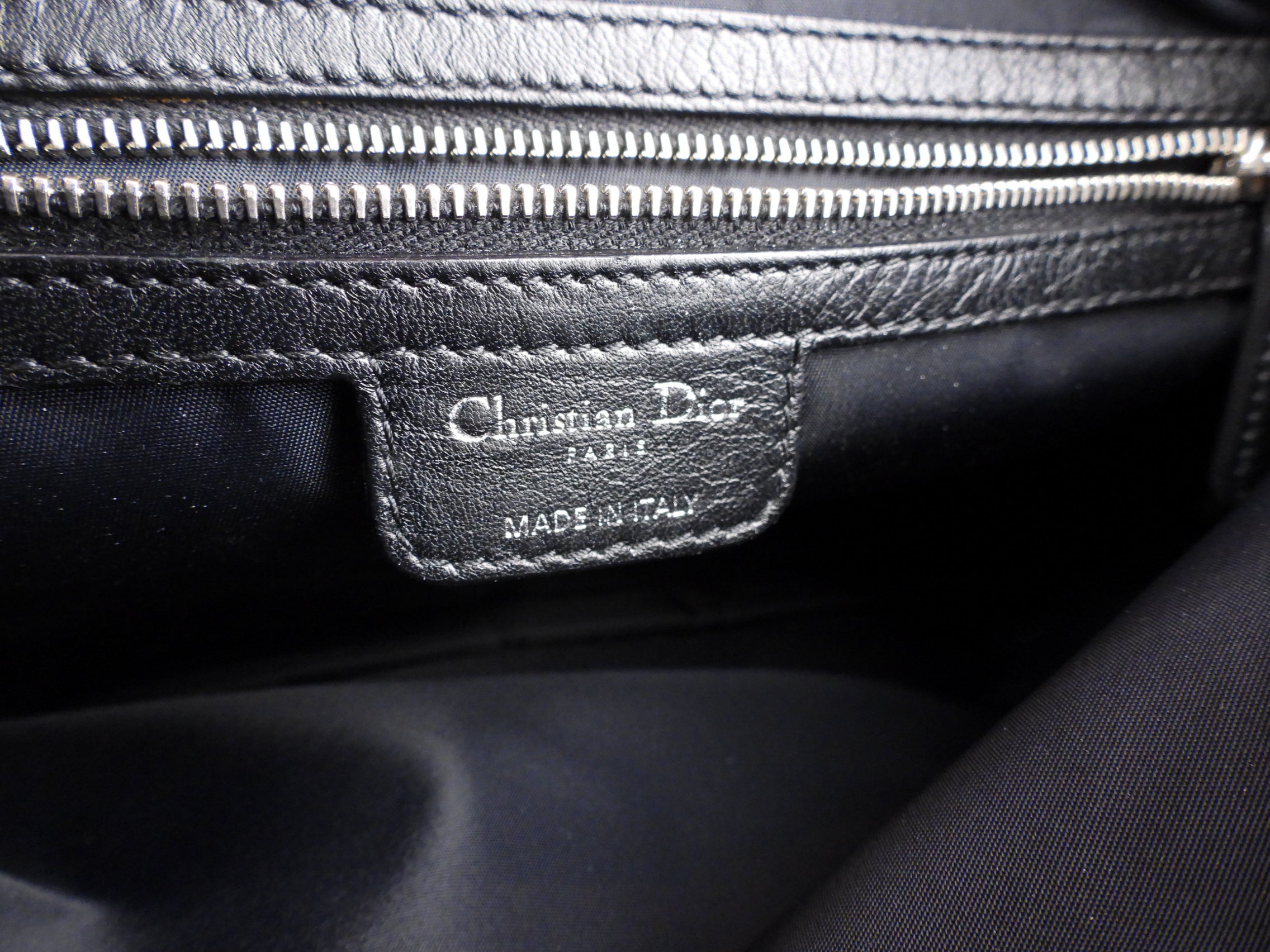 Christian Dior 2009 Black Cannage Quilted Fabric Tote Bag - Luxury Designer Handbag for Women, Perfect for Work, Travel & Everyday Use