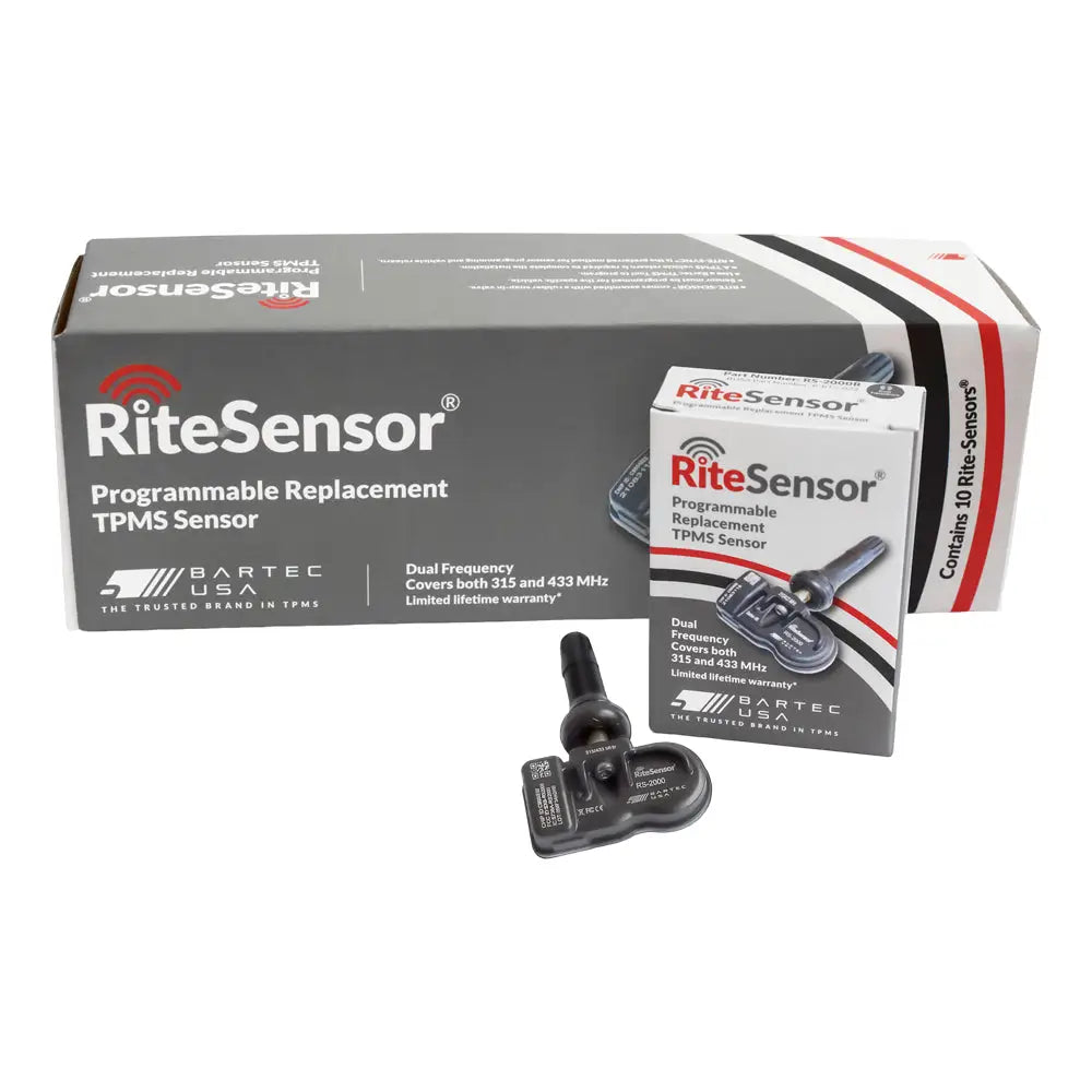 Bartec RS 2000R RITESensors Dual Band TPMS Sensor (315/433MHz) with Rubber Stem - Compatible with Most Vehicles for Accurate Tire Pressure Monitoring - Ideal for Cars, Trucks, SUVs and Fleet Maintenance
