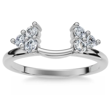 1/4 Carat Diamond Ring Enhancer for Wedding Bands - 14K White Gold Bridal Jewelry - Perfect for Anniversaries, Proposals & Special Occasions