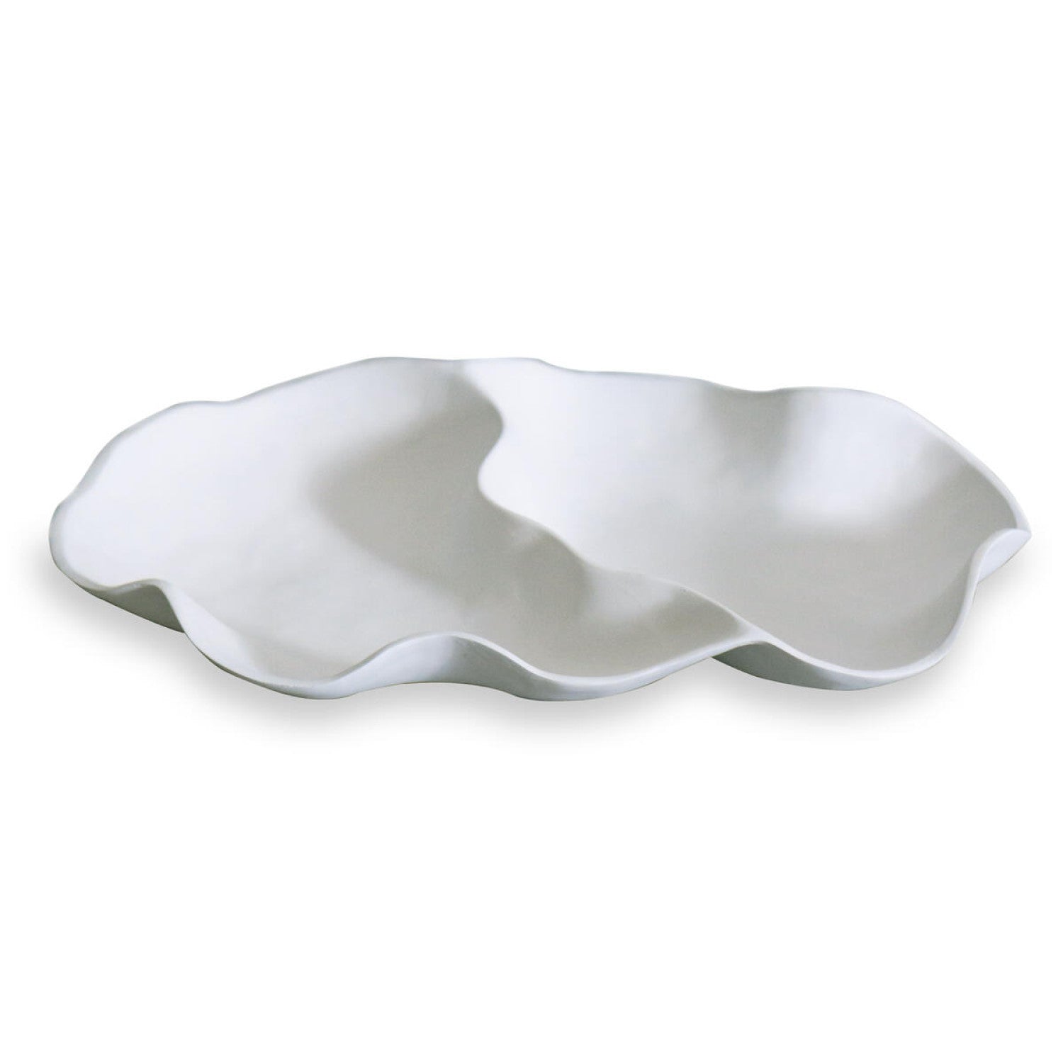 Beatriz Ball VIDA Nube Large Double Dip Bowl - Elegant Serving Bowl for Entertaining, Parties & Home Decor - Perfect for Salads, Dips & Charcuterie