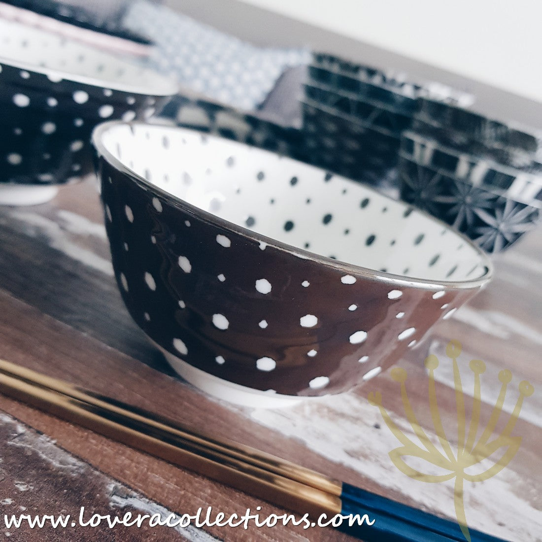 Awasaka Black & White Modern Dots Dinnerware Set - 12-Piece Porcelain Plates & Bowls for Stylish Dining - Perfect for Dinner Parties, Restaurant-Style Meals & Home Decor