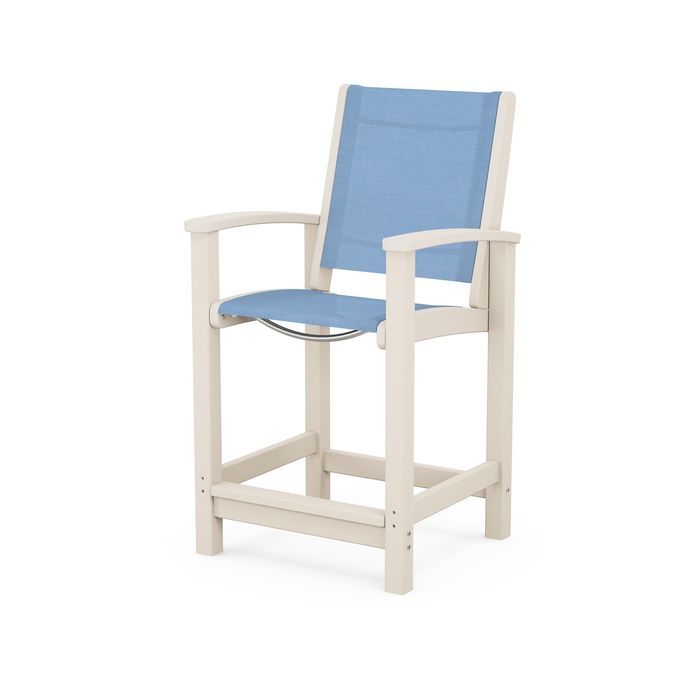 POLYWOOD Coastal Counter Chair - Durable Outdoor Bar Stool for Patio, Deck & Poolside - Weather-Resistant & Low Maintenance