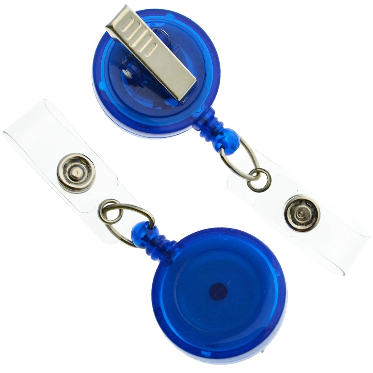 5 Pack Blue Retractable Badge Reels with Clip - for Office ID & Nurse Badges