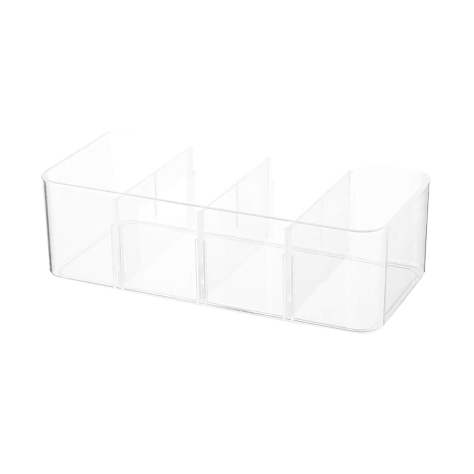 Underwear Storage Box Organizer with 4 Compartments - Drawer Divider for Scarves, Socks, Ties, Bras & Underwear - Closet & Dresser Organization for Bedroom, Bathroom & Travel (One Size)