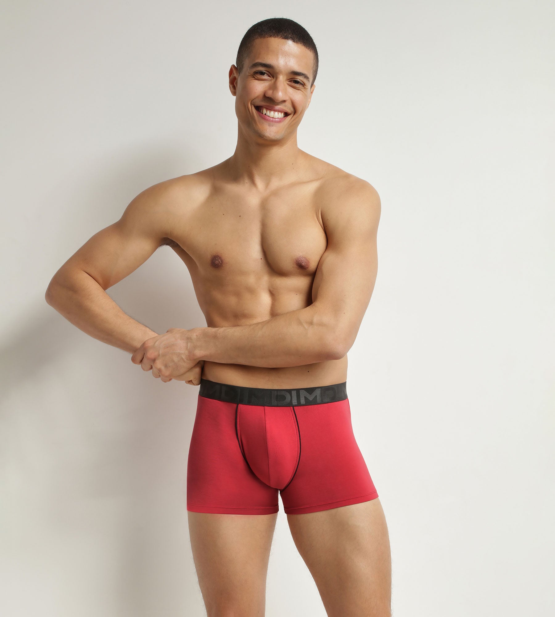 Men's Cotton Modal Boxer Briefs with Contrast Waistband - Rubis Dim Classic - Comfortable Underwear for Everyday Wear & Active Lifestyle