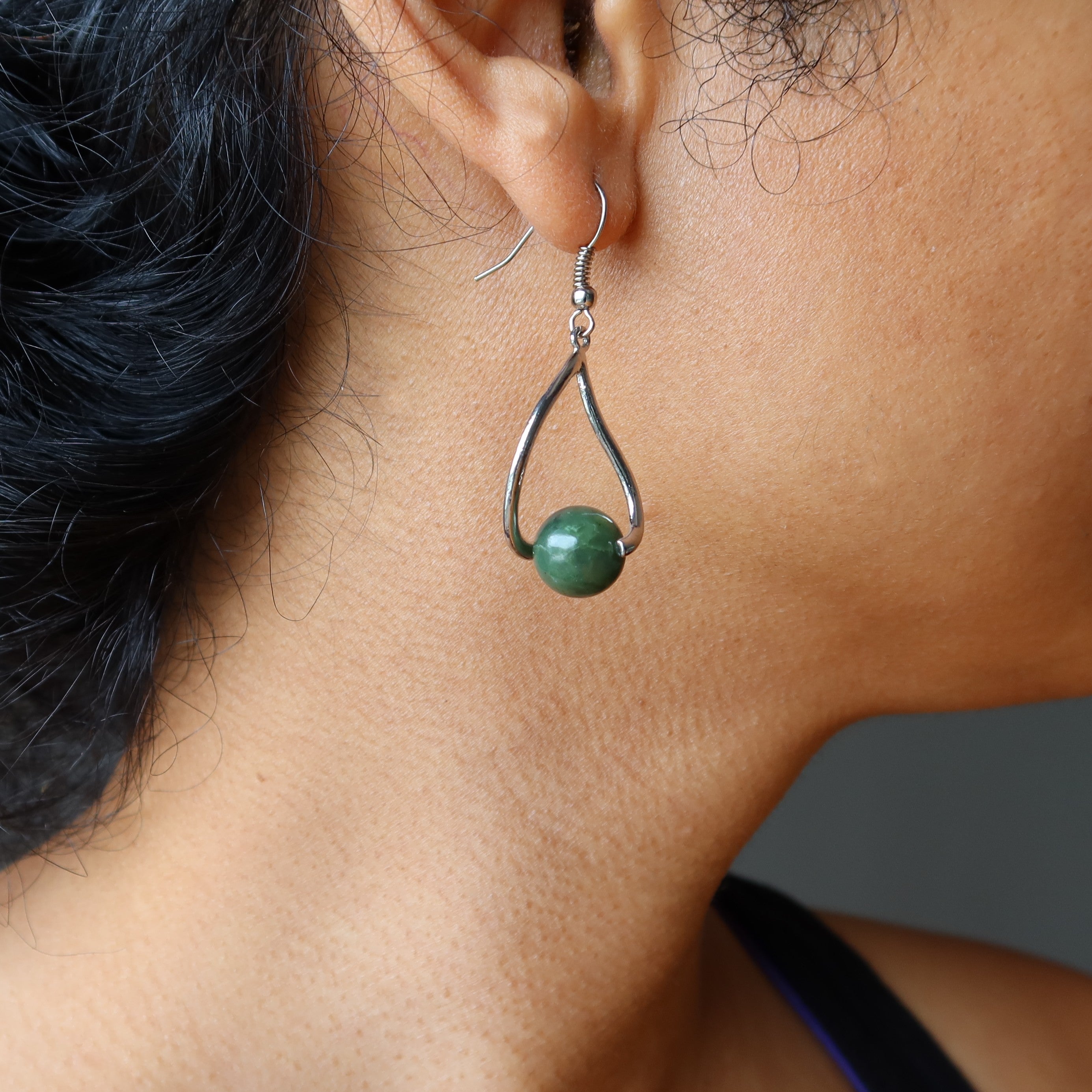 Elegant Jade Earrings - Genuine Deep Green Nephrite Stone Jewelry for Women | Perfect for Weddings, Parties & Special Occasions