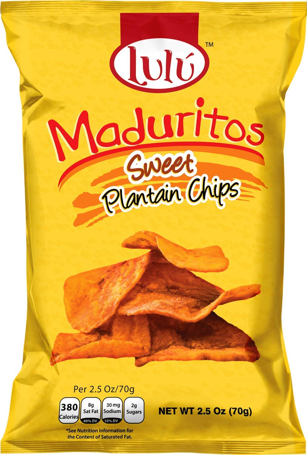 LULU Maduritos Sweet Plantain Chips - Gluten-Free, Non-GMO, Vegan Snack - 2.5oz Bags (Pack of 24, 60oz Total) - Perfect for School Lunches, Road Trips & Healthy Snacking
