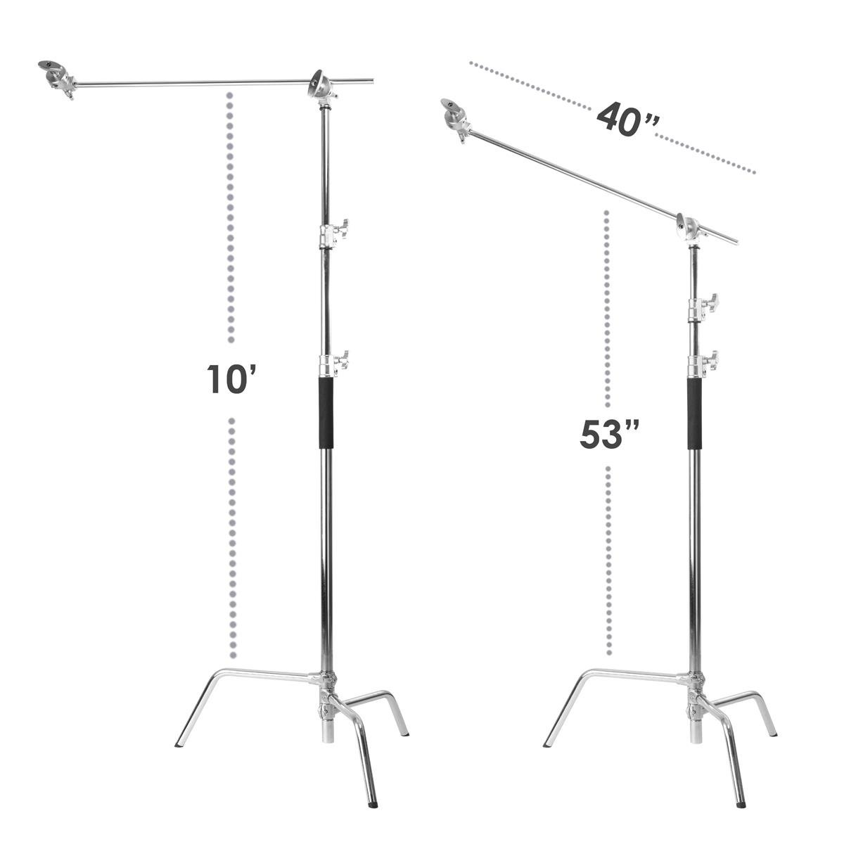 Flashpoint 10' C (Century) Light Stand with Turtle Base Kit - Includes 40