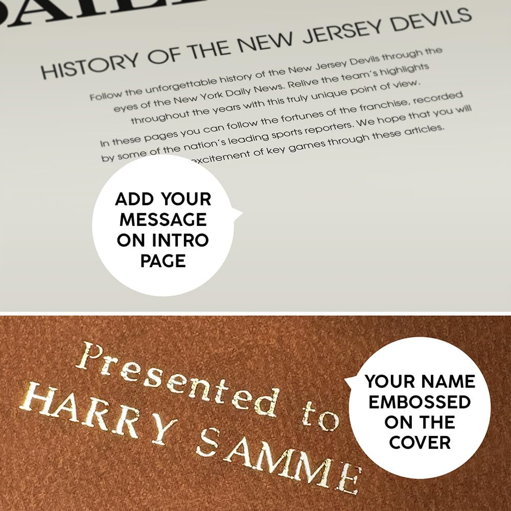 Personalized NHL Ice Hockey History Book - Custom Gold Embossed Name - A3 Large Deluxe Hardcover - Unique Sports Memorabilia Gift for Hockey Fans | Perfect for Anniversaries, Retirement Gifts & Sports Collectors