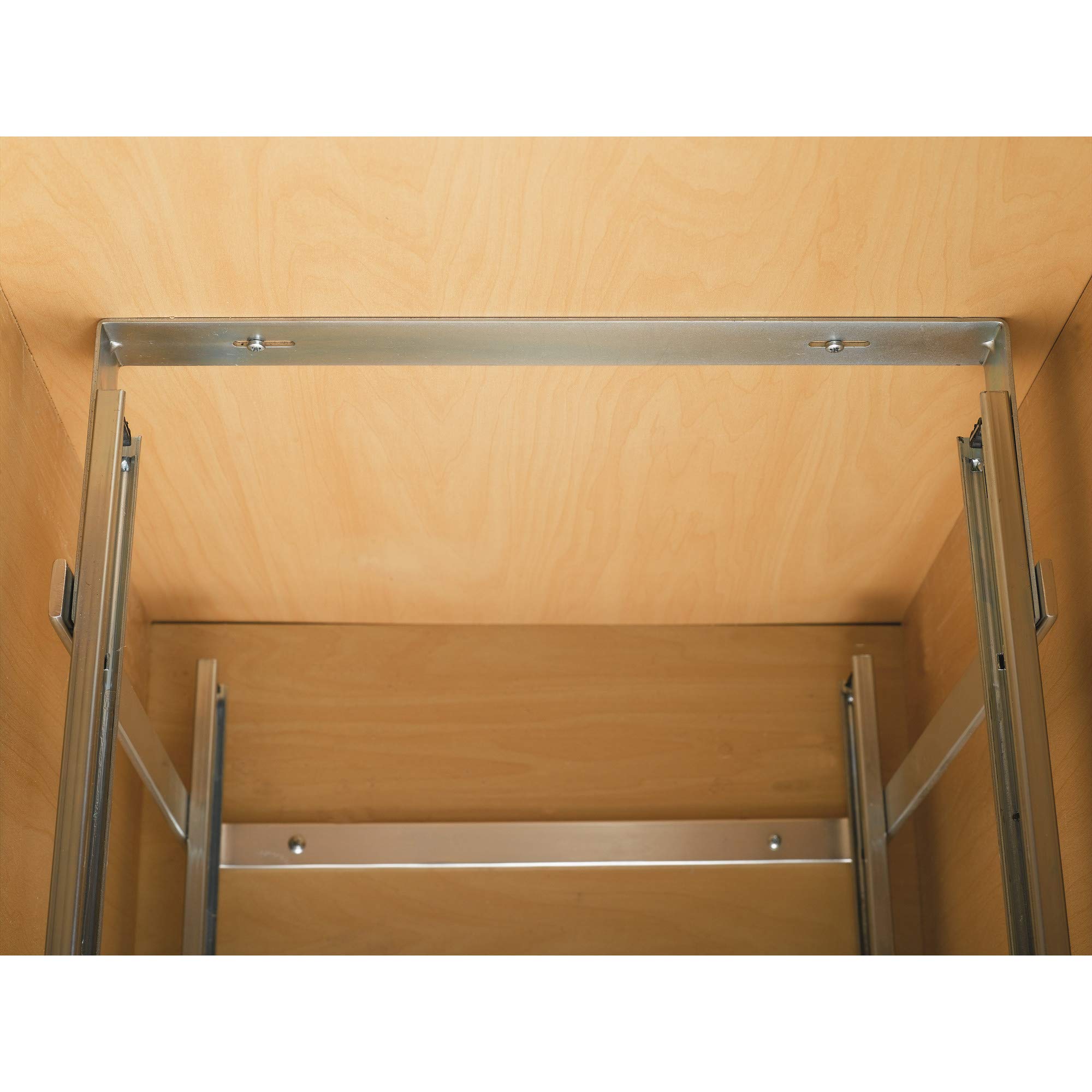 Rev-A-Shelf 15x22 Inch Chrome 2-Tier Pull Out Wire Basket Organizer for Kitchen Cabinets - Space Saving Storage Solution for Pots, Pans & Utensils