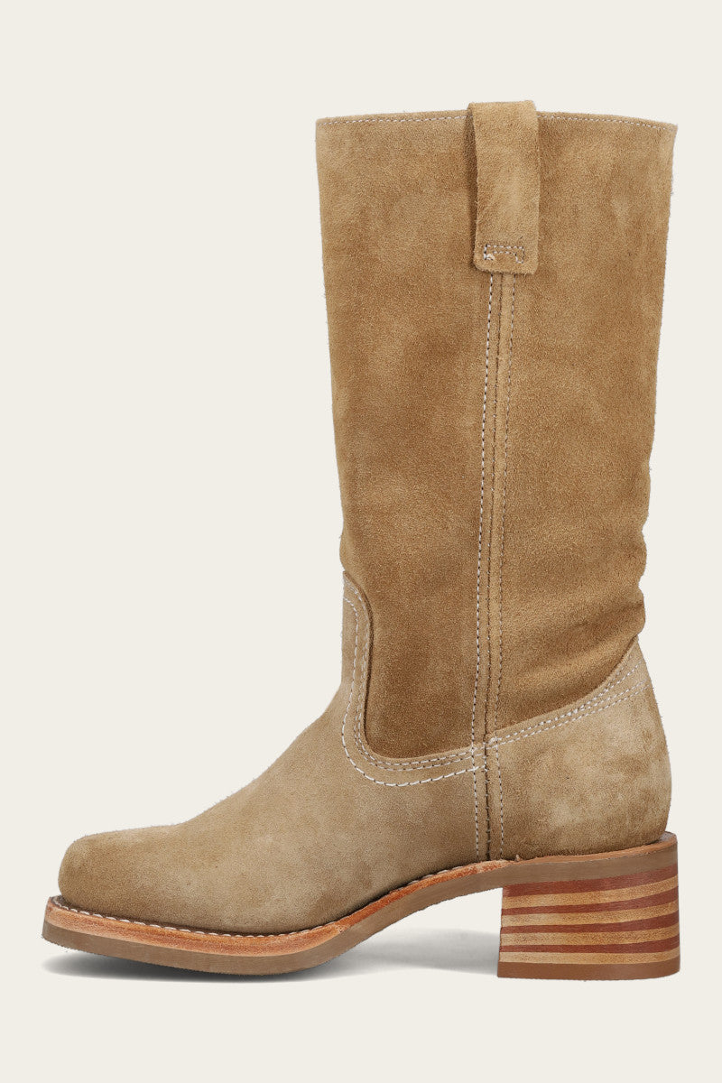 Campus 12R Tan Buck Leather Shoes - Classic Casual Sneakers for Men & Women | Perfect for School, Work & Everyday Wear