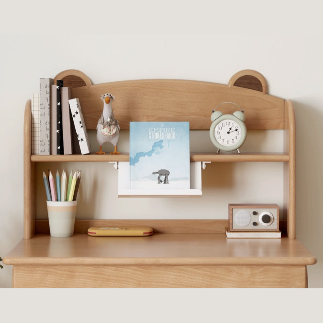 Premium Oak & Beech Solid Wood Multi-Layer Desktop Shelf - Sturdy & Stylish Organizer for Home Office, Study, or Workspace - Perfect for Books, Plants, and Office Supplies