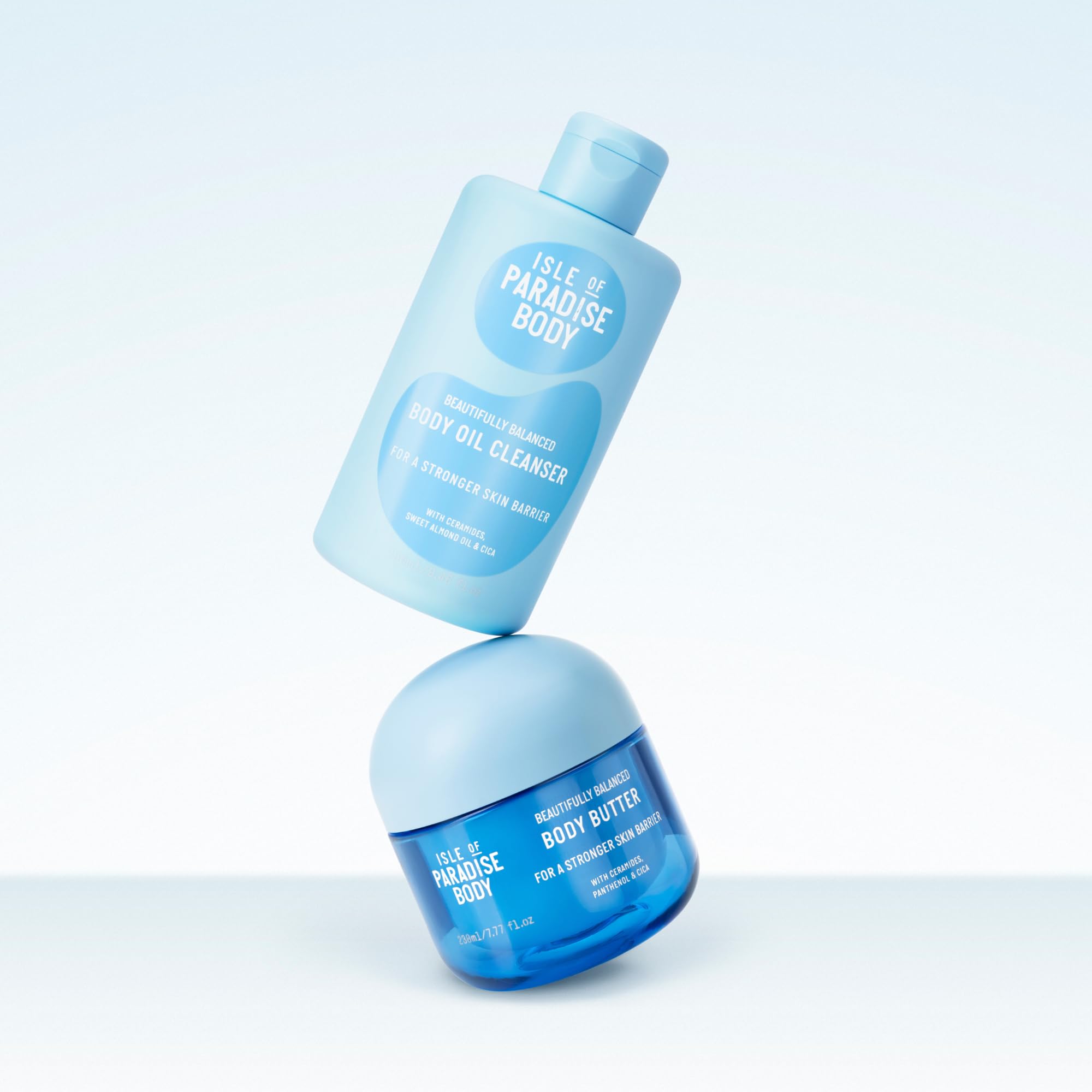 Isle of Paradise Beautifully Balanced Body Butter with Ceramides, Panthenol & Cica - 7.77 fl oz Deep Hydrating Skin Barrier Cream for Soft, Smooth Skin - Strengthens & Locks in Moisture - Perfect for Dry Skin Care, Post-Shower Hydration & Daily Body Moisturizing Routine