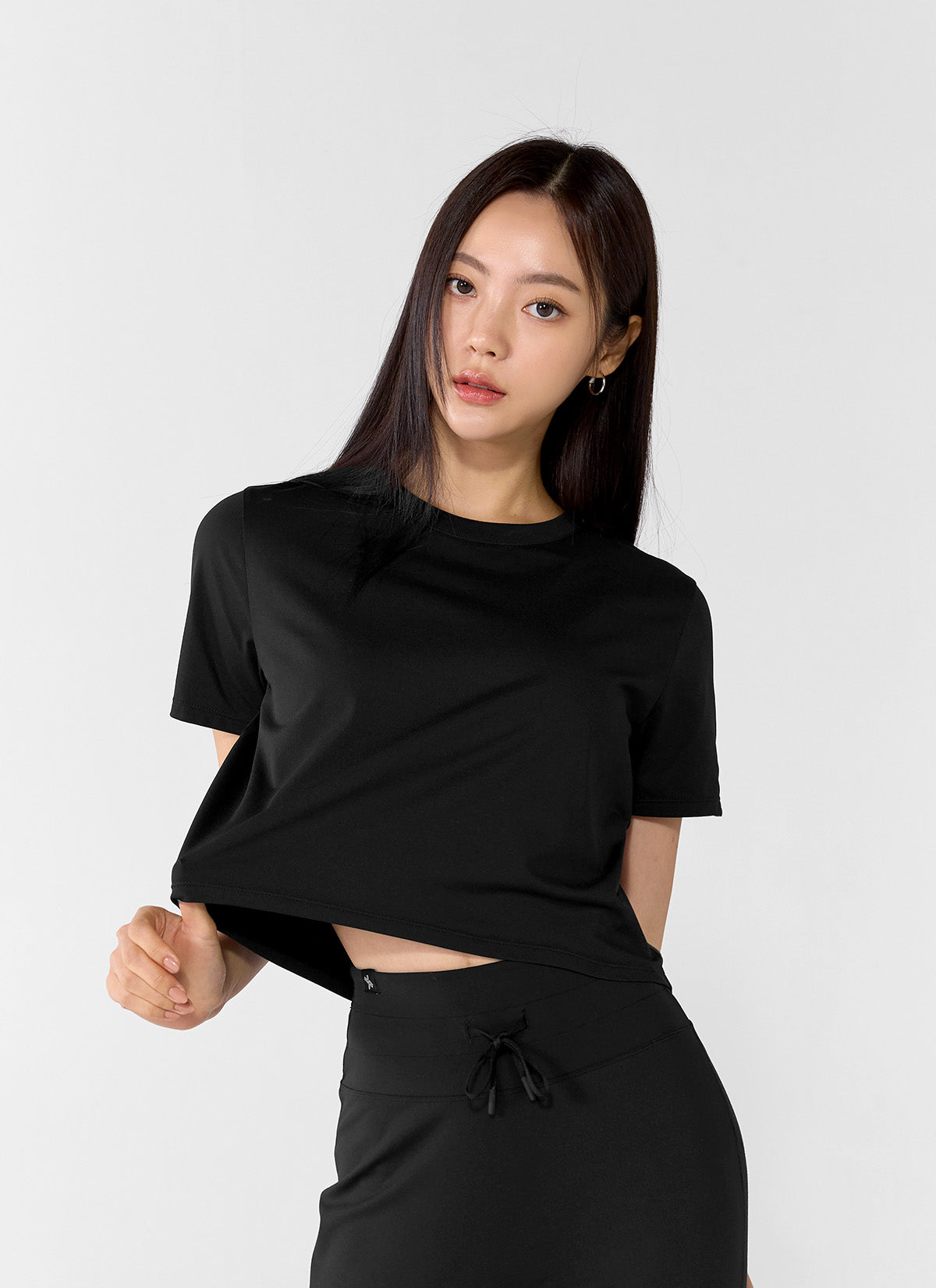 Basic Stretch Crop T-Shirts for Women - Comfortable Casual Short Sleeve Tops for Yoga, Workout & Everyday Wear