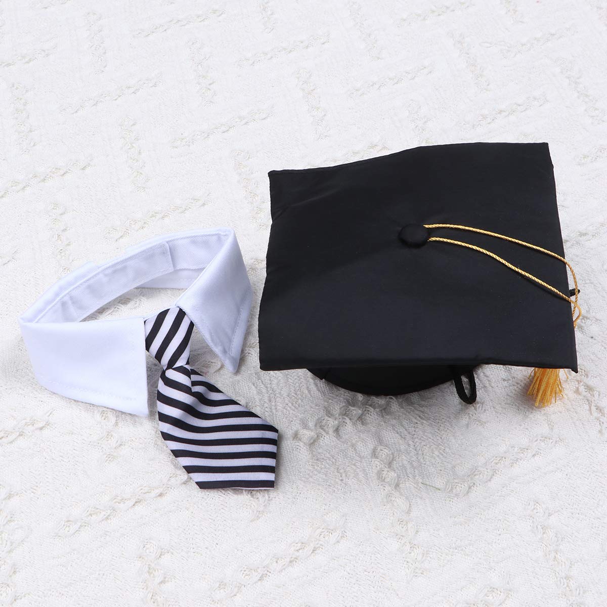 Stylish Plaid Bow Tie & Graduation Hat Set for Large Dogs - Pet Formal Wear for Dog Graduation, Parties & Photo Shoots