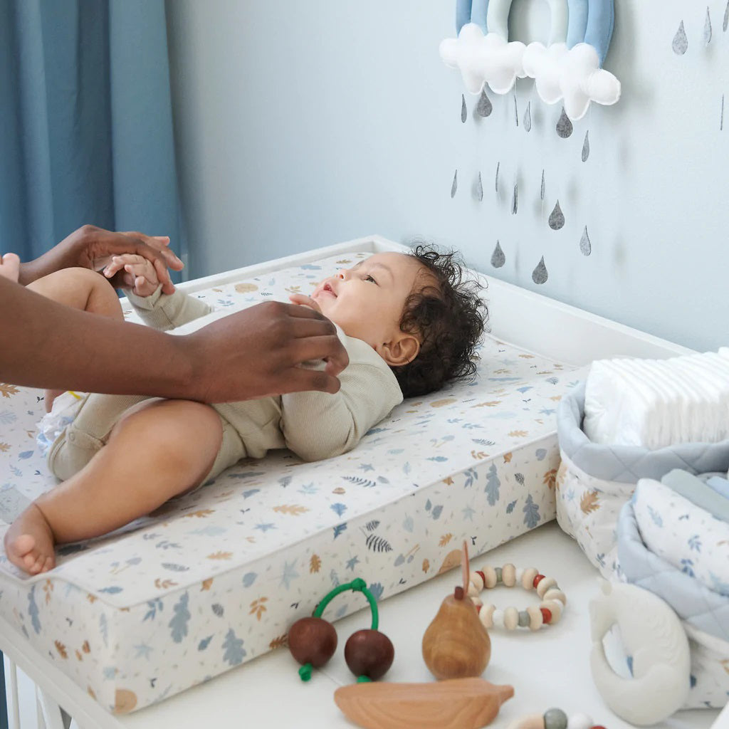 Cam Cam Copenhagen Baby Changing Cushion - Organic Cotton Soft (OCS) Forest Pattern | Waterproof Portable Diaper Changing Pad for Nursery, Travel & On-the-Go Parenting