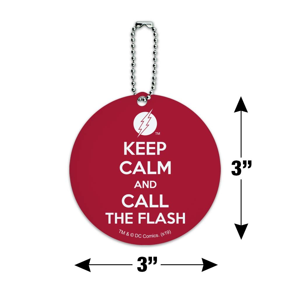 Keep Calm and Call The Flash - Durable Round Luggage ID Tag for Suitcases & Carry-On Bags | Perfect for Travel, Business Trips & Vacation