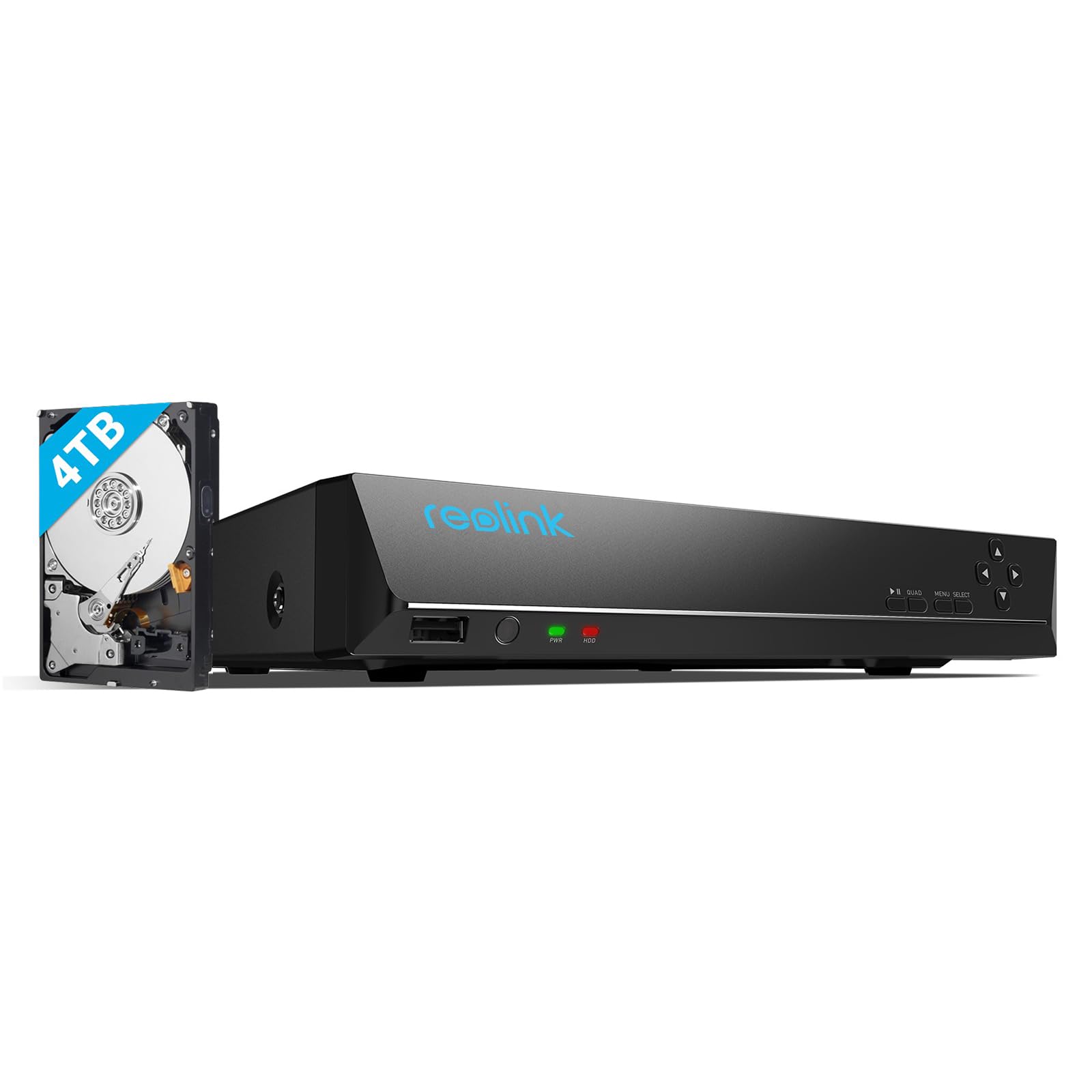REOLINK 16CH PoE NVR Security System with 4TB HDD - Compatible with 16MP/12MP/4K/8MP/5MP/4MP IP Cameras - 24/7 Recording for Home & Business Surveillance - RLN16-410 (Ideal for Monitoring Stores, Offices, and Residential Properties)