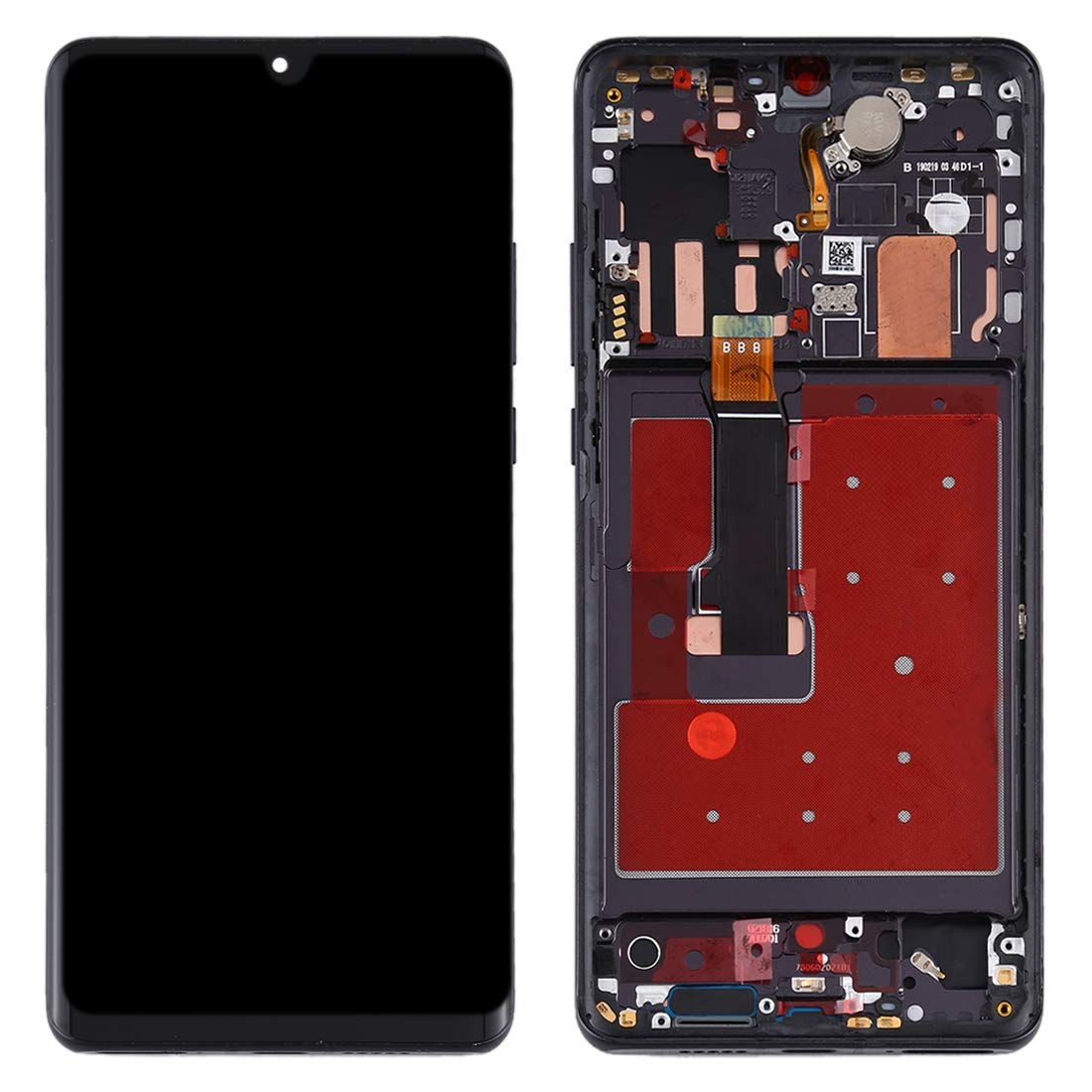 Original Huawei P30 Pro OLED LCD Screen Replacement - Full Assembly with Frame & Digitizer for Easy DIY Repair | Perfect for Cracked/Broken Display Fix, Gaming & Multimedia Use
