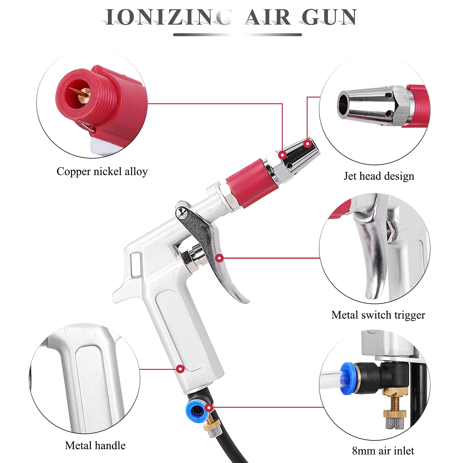 YUCHENGTECH 12-Pack Anti Static Ionizing Air Gun - Electrostatic Eliminator for Electronics, PCBs & Clean Rooms | Static Removal Tool for Manufacturing & Laboratory Use