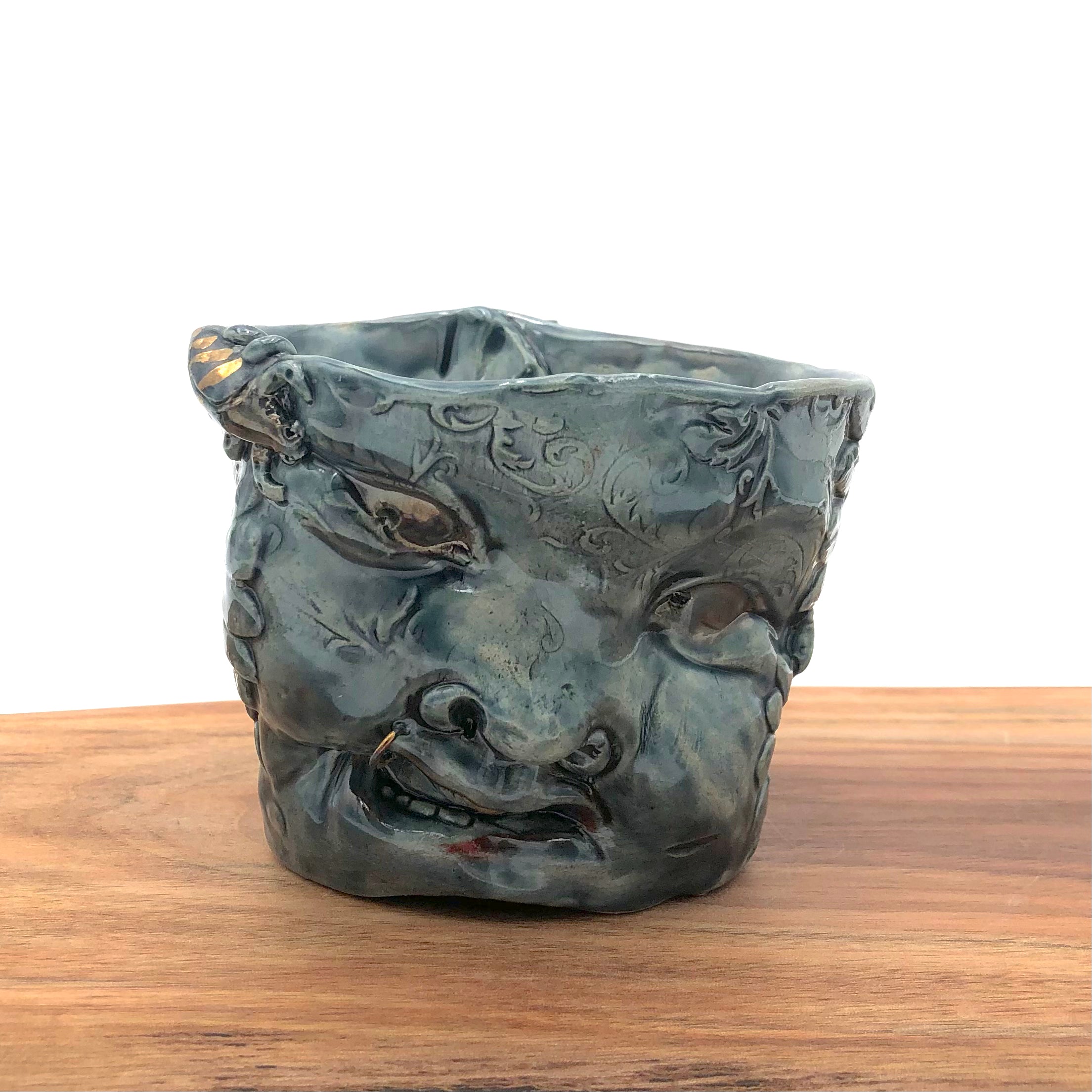Susan Speck Tea Bowl - Handmade Ceramic Tea Cup with Funky Faces (Assorted Designs) - Perfect for Japanese Tea Ceremony, Home Decor & Unique Gift