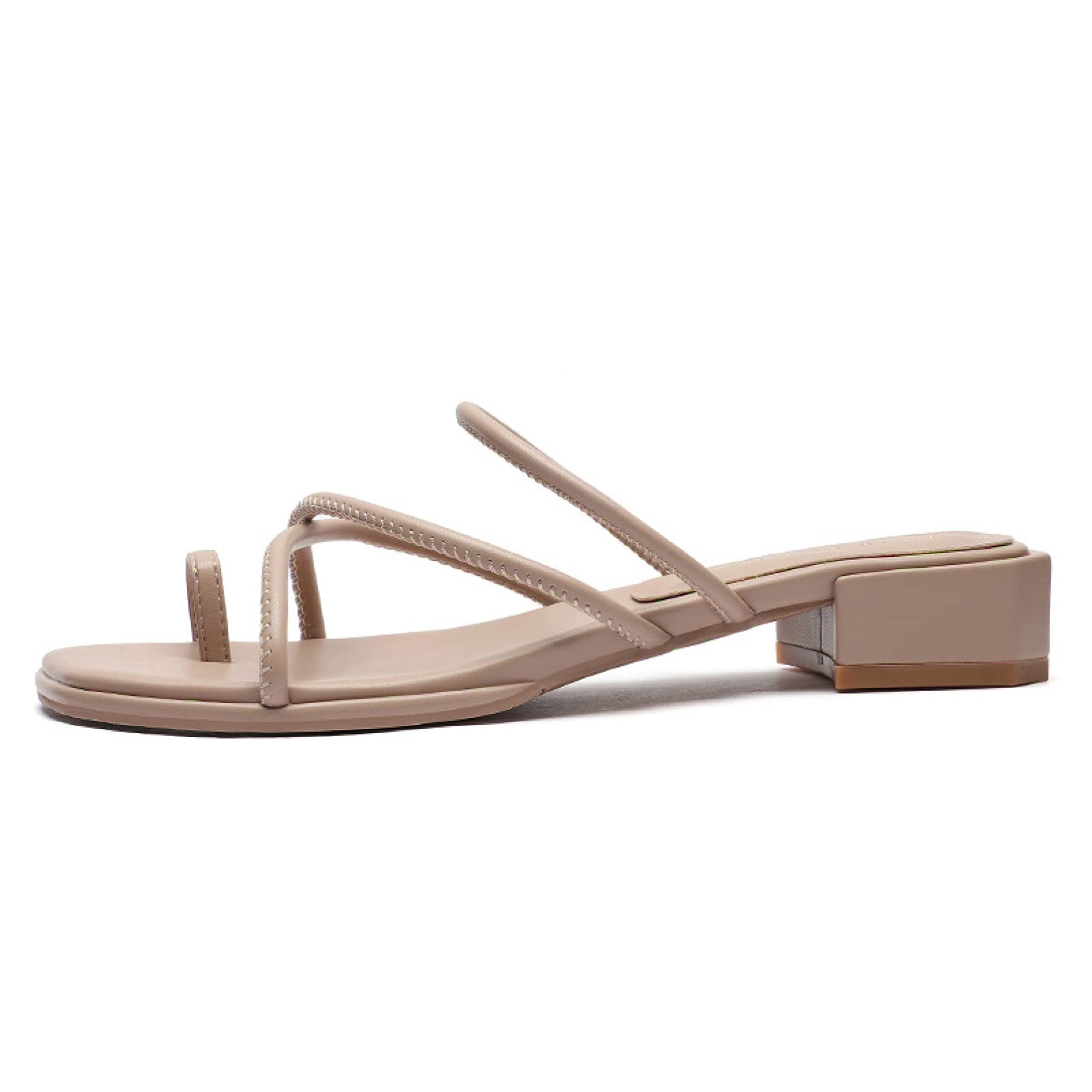 Women's Square Toe Heeled Sandals - Cross Strap Flip Flops Mules with Slip On Backless Design | Block Low Heel Slides Slippers for Beach, Party & Summer Outfits