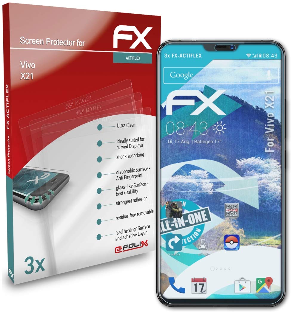 Vivo X21 Screen Protector - 3 Pack Ultra Clear Flexible HD Film - Anti-Scratch & Bubble-Free - Perfect for Work, Travel & Everyday Protection