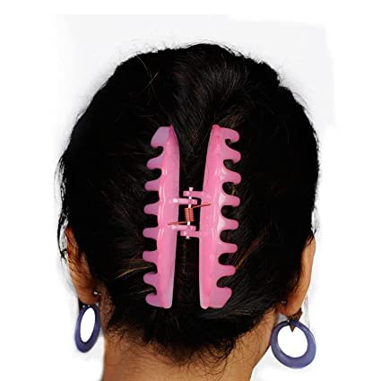 Delush Design Mirchi Shaped Hair Claw Clip for Women & Girls - Medium Black Hair Clutch (6-Pack) | Perfect for Ponytails, Buns & Everyday Hairstyles