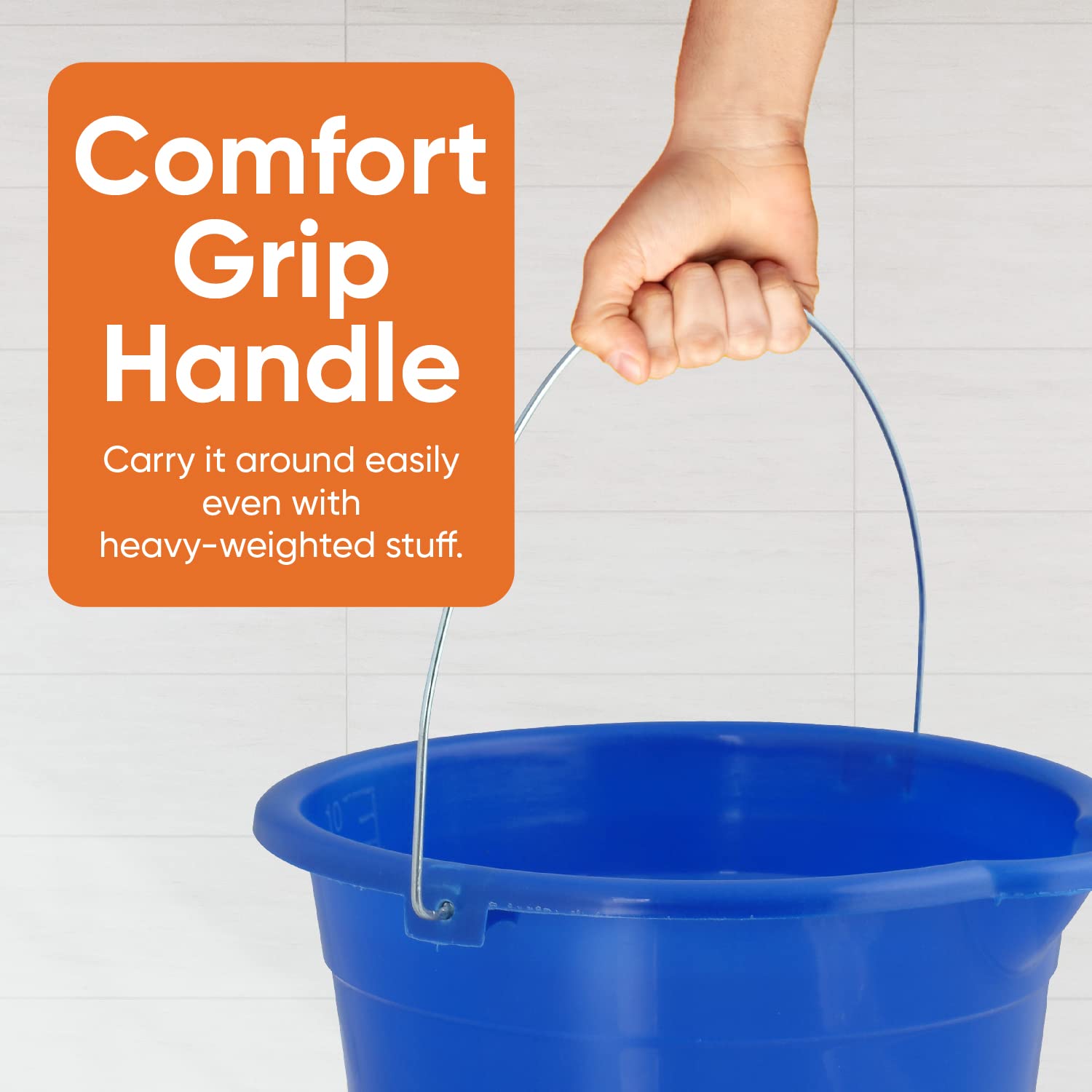 Superio 2 Gallon Plastic Bucket with Grip Handle - Durable Royal Blue Cleaning Pail for Car Washing, Mopping, Fishing & Camping - 10 Liter Multipurpose Utility Buckets (4 Pack) - Perfect for Home Cleaning, Outdoor Activities and DIY Projects