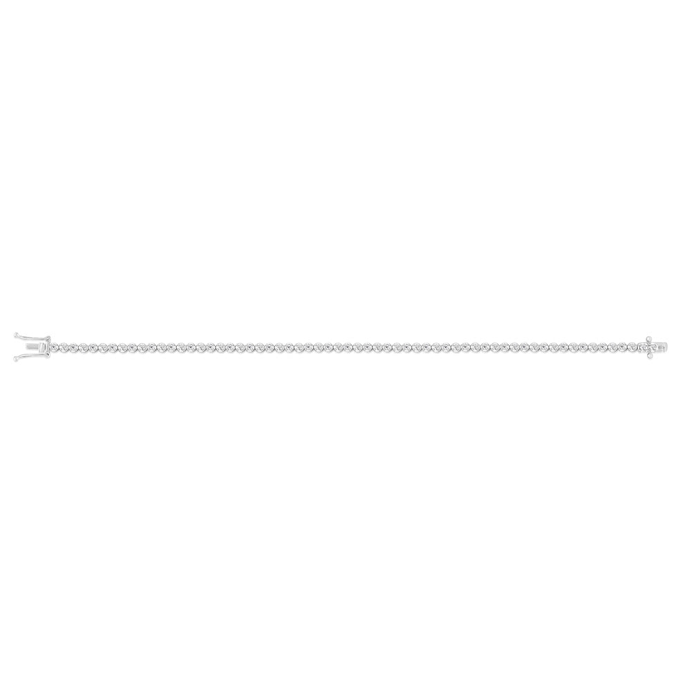 9ct White Gold 1.5 Carat Natural Diamond Tennis Bracelet 18cm for Women - Perfect for Weddings, Anniversaries & Special Occasions
