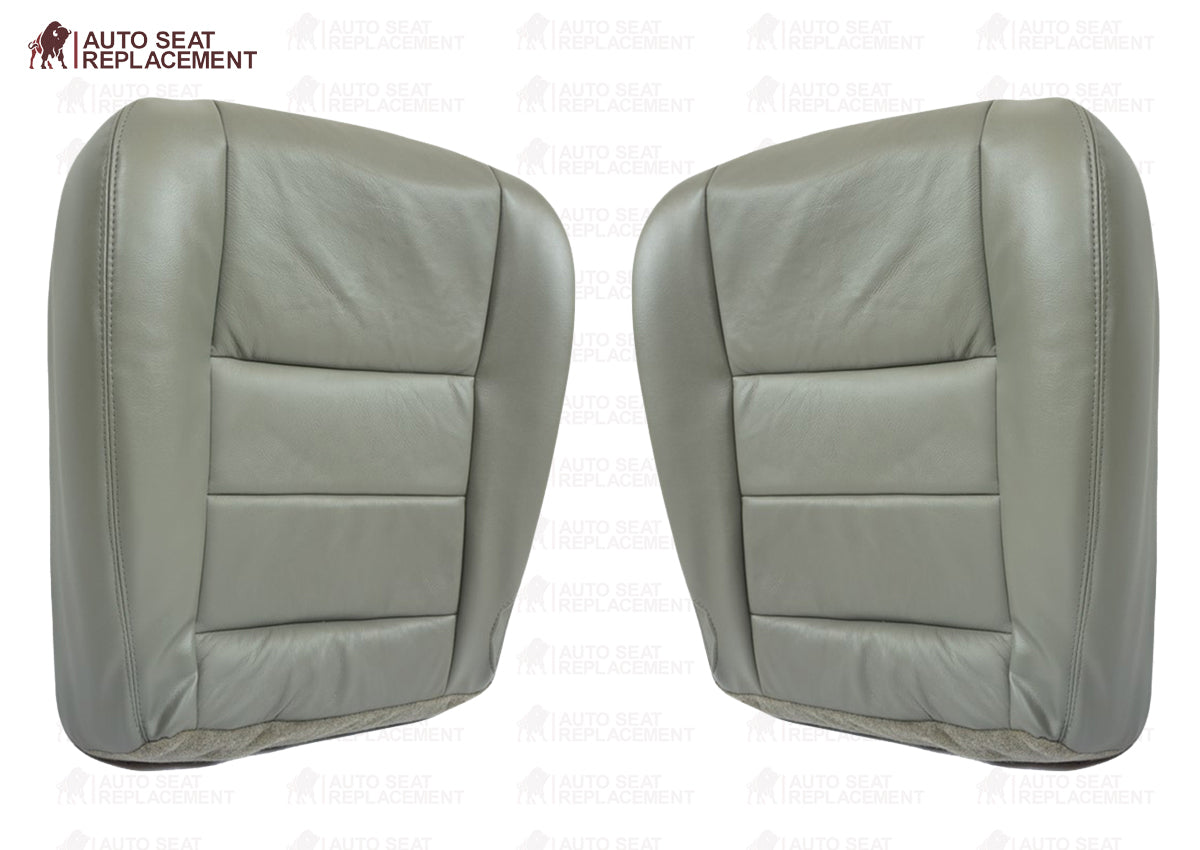2002-2007 Ford F250 F350 Lariat Genuine Leather Bottom Seat Cover - Gray Replacement for Worn Seats | Perfect for Truck Upgrades & Interior Restoration