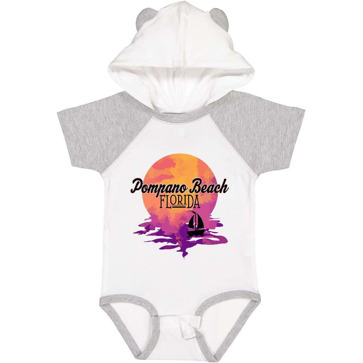 Inktastic Pompano Beach Florida Vacation Sunset Baby Bodysuit - Cute Infant Onesie for Beach Trips & Family Vacations - Soft Cotton Baby Gift for Boys & Girls - Perfect for Holidays, Photo Shoots & Casual Outings