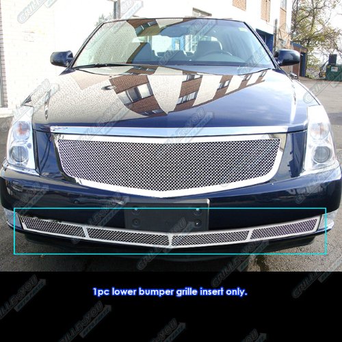 APS Compatible with Cadillac DTS 2006-2011 Lower Bumper Stainless Steel Chrome Mesh Front Grille Insert S18-T26767A - Upgrade Your Car's Style & Protection for Daily Driving & Show Events