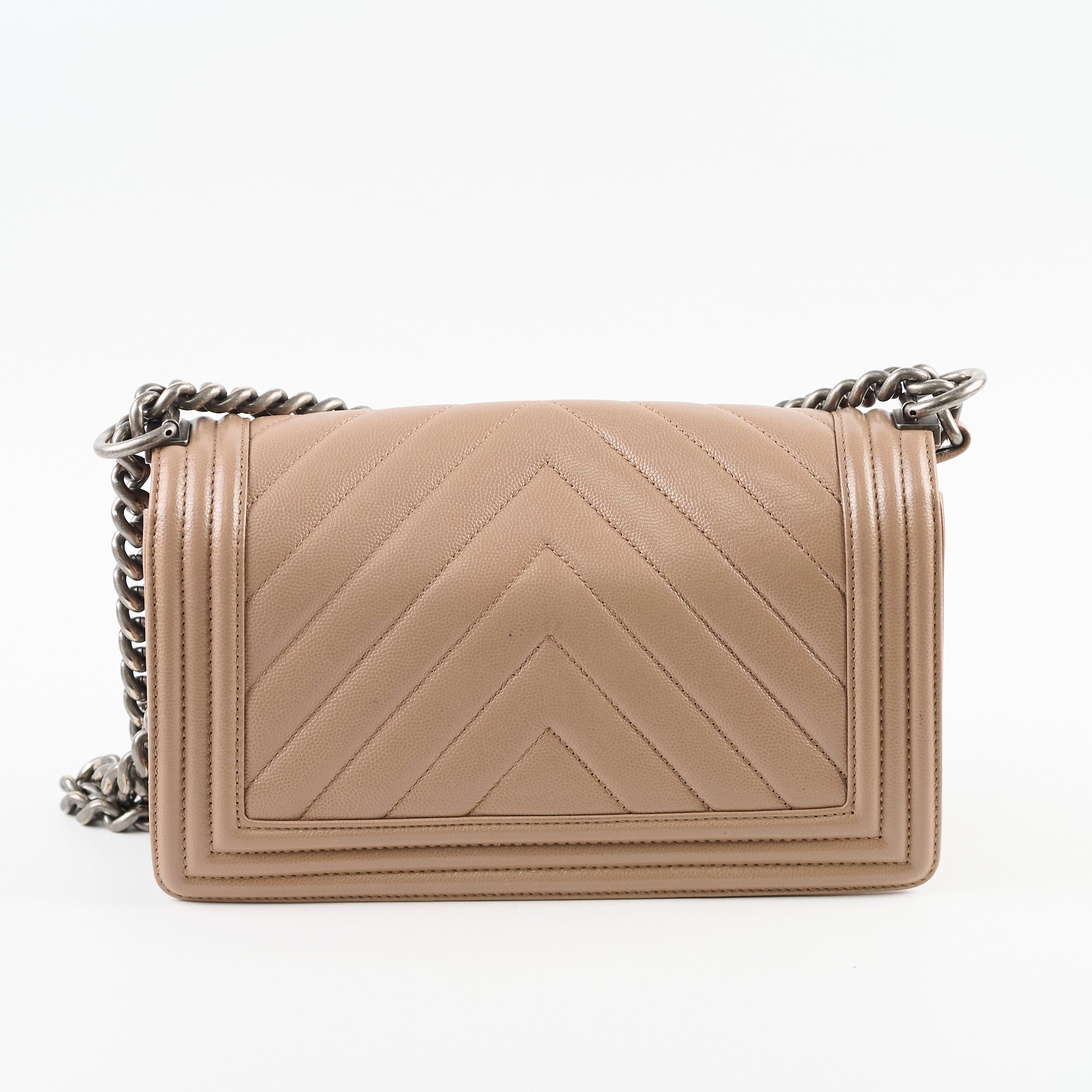 Chanel Old Medium Boy Bag Chevron Dark Pink - Luxury Designer Handbag for Women, Perfect for Parties, Dates & Special Occasions