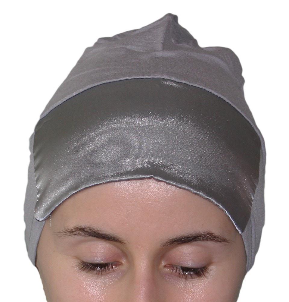 Aker Satin Bonnet Underscarf for Women - Dark Grey Hair Protection for Sleeping & Styling - Soft Silk-Like Head Wrap for Natural Hair Care