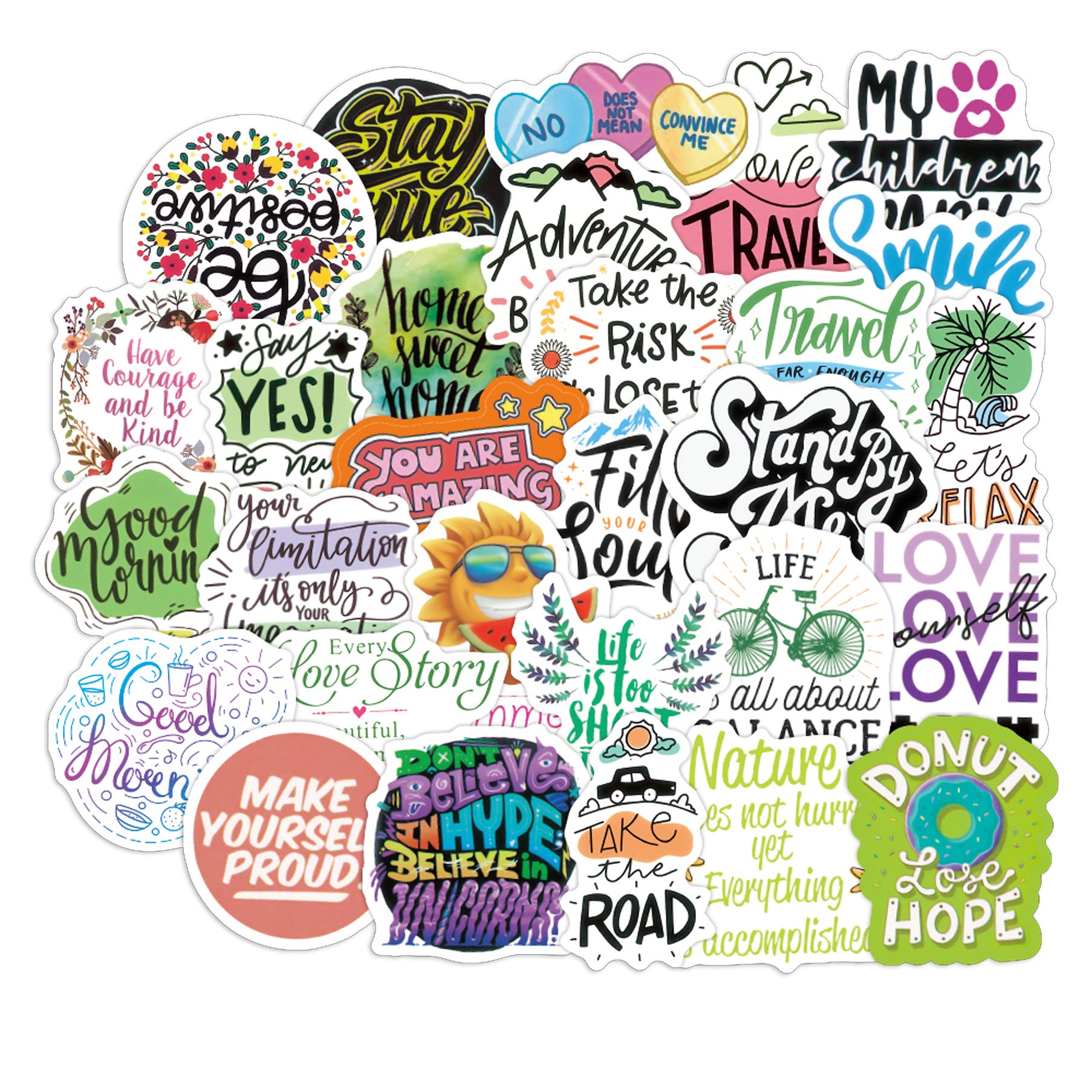 100pcs Motivational Stickers Pack - Waterproof Inspirational Vinyl Decals for Students, Teachers & Employees - Positive Affirmation Stickers for Water Bottles, Laptops, Notebooks & Planners - Perfect for School, Office & Daily Encouragement