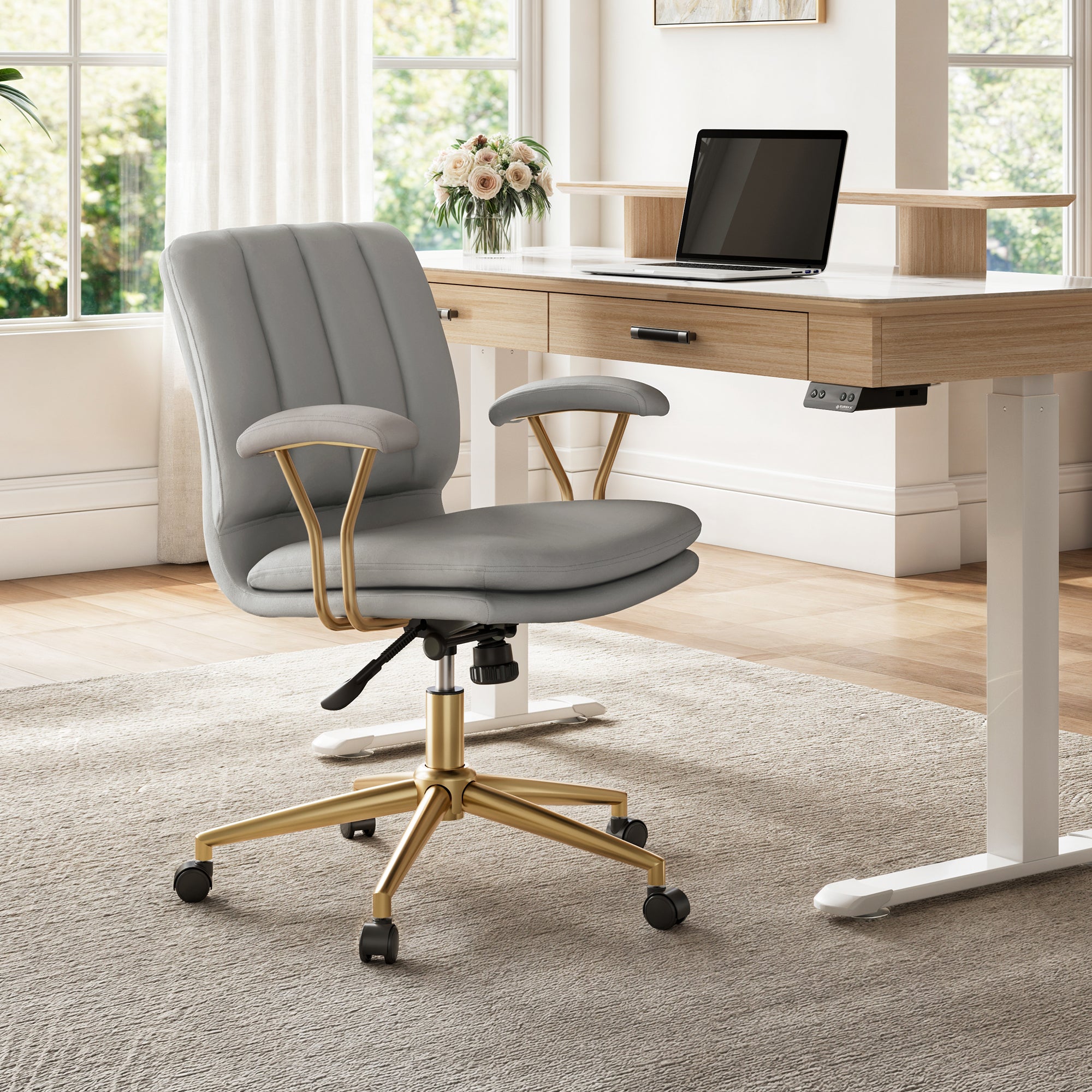 Premium Adena Velvet Office Chair - Ergonomic Desk Chair with Lumbar Support for Home & Office Workspaces - Perfect for Long Hours of Sitting, Gaming, and Remote Work