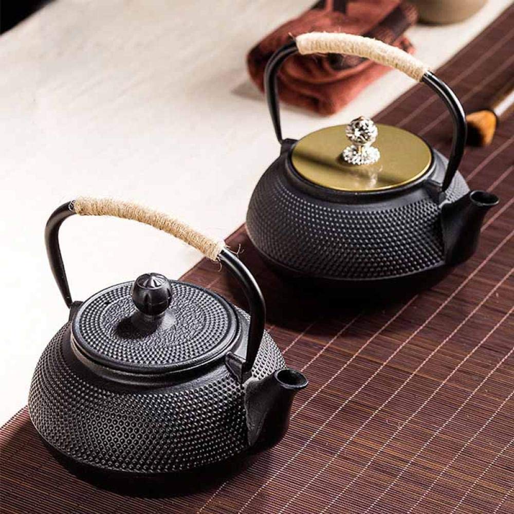 Premium 1200ml Handmade Japanese Cast Iron Tetsubin Teapot with Stainless Steel Infuser - Black Iron Kettle for Gas Stove & Induction - Perfect for Traditional Tea Ceremonies, Home Brewing & Gift Giving
