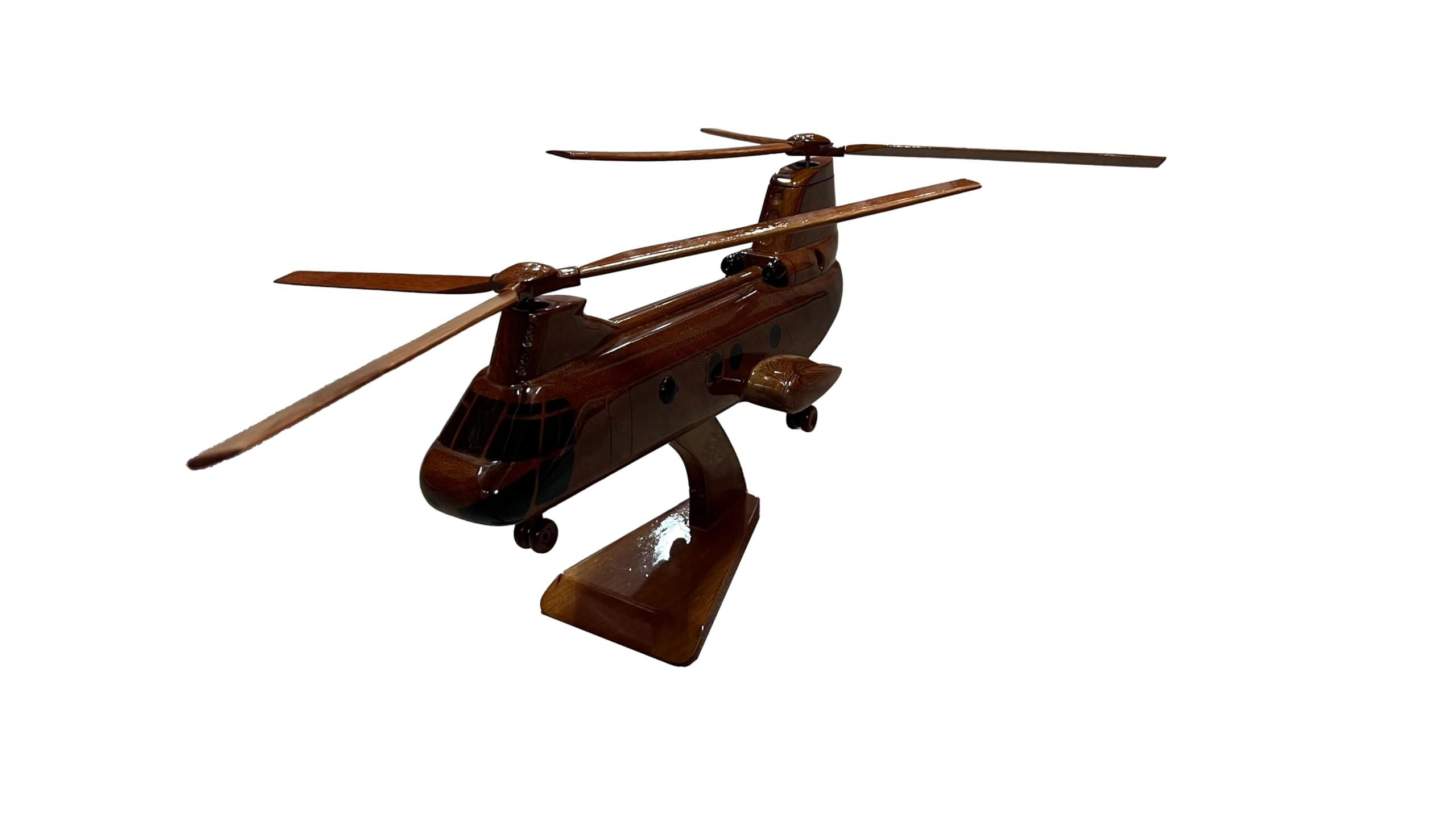 CH46 Sea Knight Mahogany Wood Desktop Helicopter Model - Collectible Military Aircraft Display for Office Desk, Home Decor, and Aviation Enthusiast Gifts