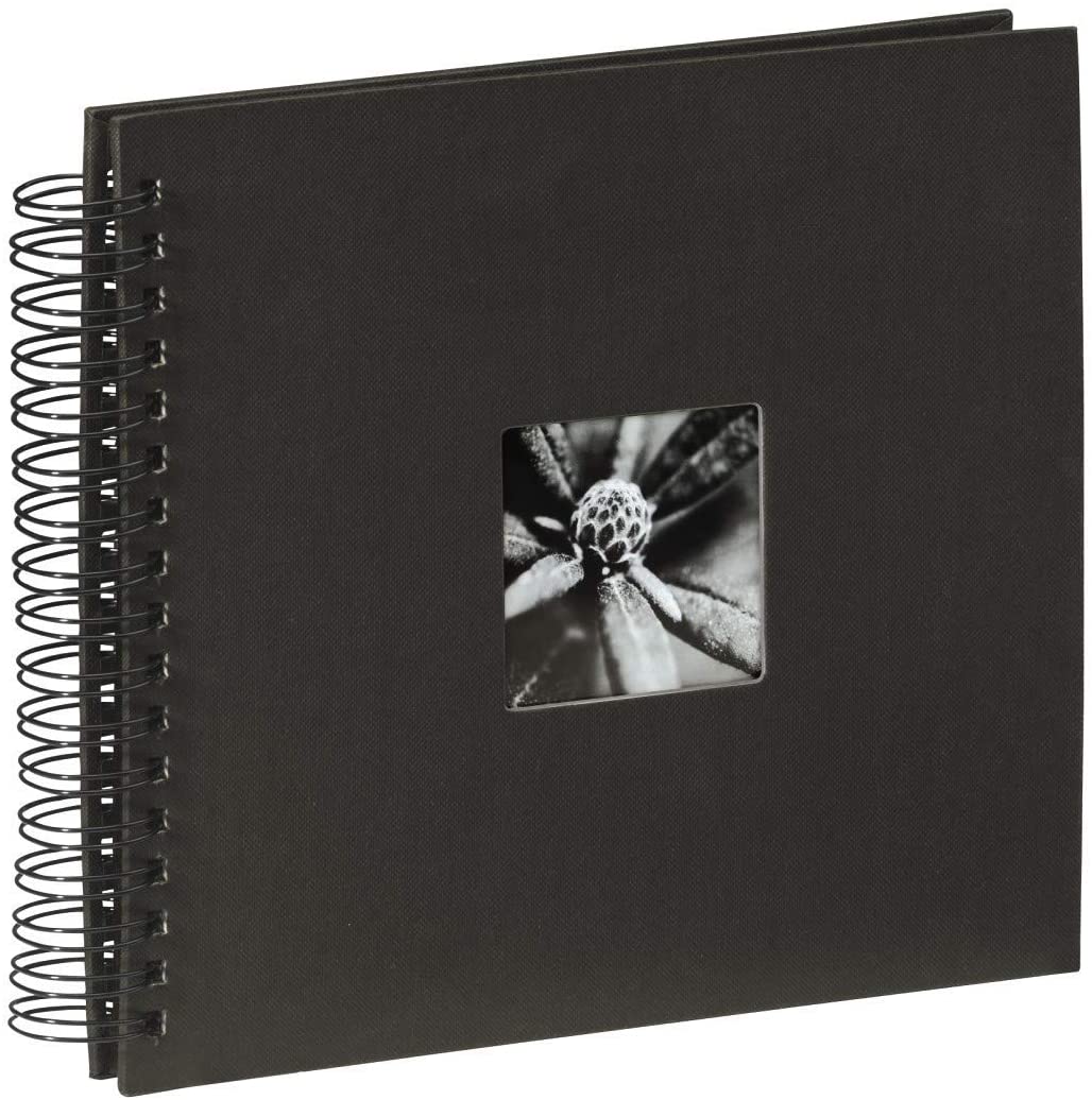 Hama Black Spiral Bound Page Album 28cm x 24cm - Perfect for Scrapbooking, Photo Storage & Art Projects