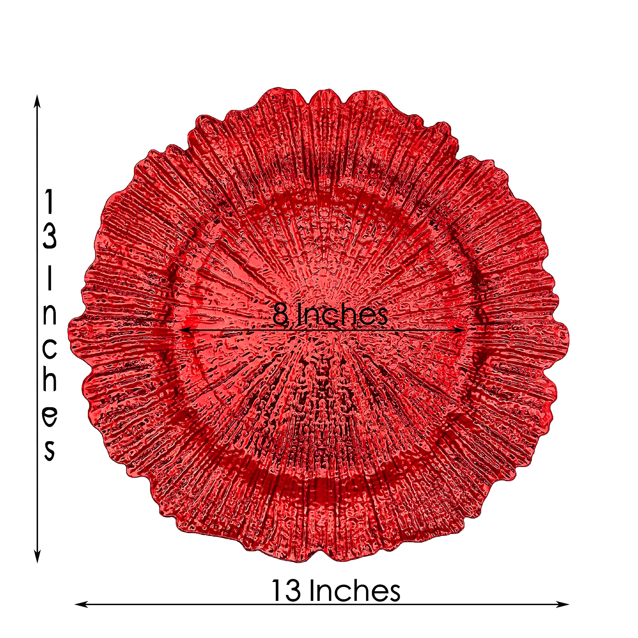 Henilosson 13 Inch Red Plastic Charger Plates - Round Dinner Plate Chargers for Weddings, Parties & Elegant Decor (Set of 24) | Perfect for Holiday Tablescapes, Buffet Displays & Formal Dining Settings