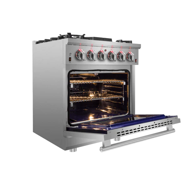 Forno 30-Inch Dual Fuel Range, Dishwasher & 60-Inch Refrigerator Appliance Package - Premium Kitchen Bundle for Modern Homes & Professional Chefs