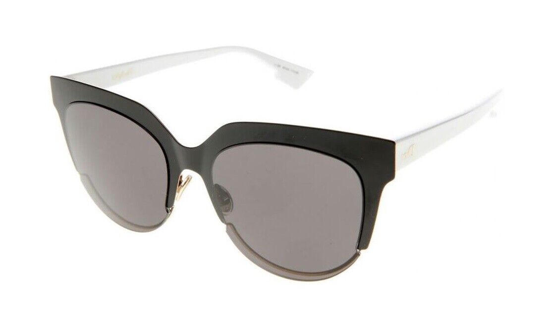 Christian Dior SIGHT2 0REV/Y1 Black & White Cat Eye Sunglasses for Women - UV Protection Fashion Shades for Beach, Driving & Outdoor Activities