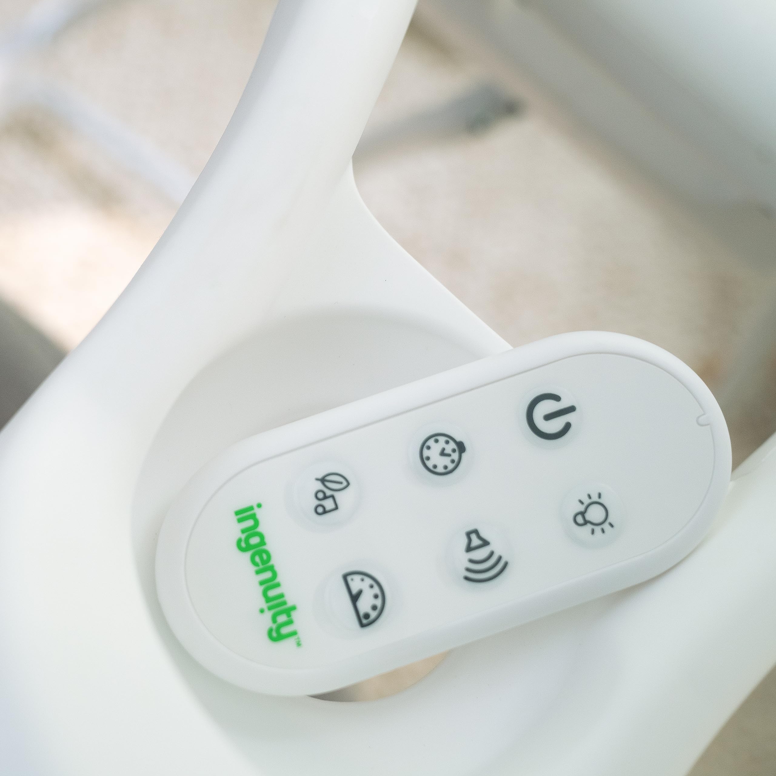 Ingenuity InLighten Soothing Swing & Rocker - Vibrating Baby Seat with Soothing Sounds & Lights for Newborns & Infants - Perfect for Nursery, Bedroom & Playtime (Nate)