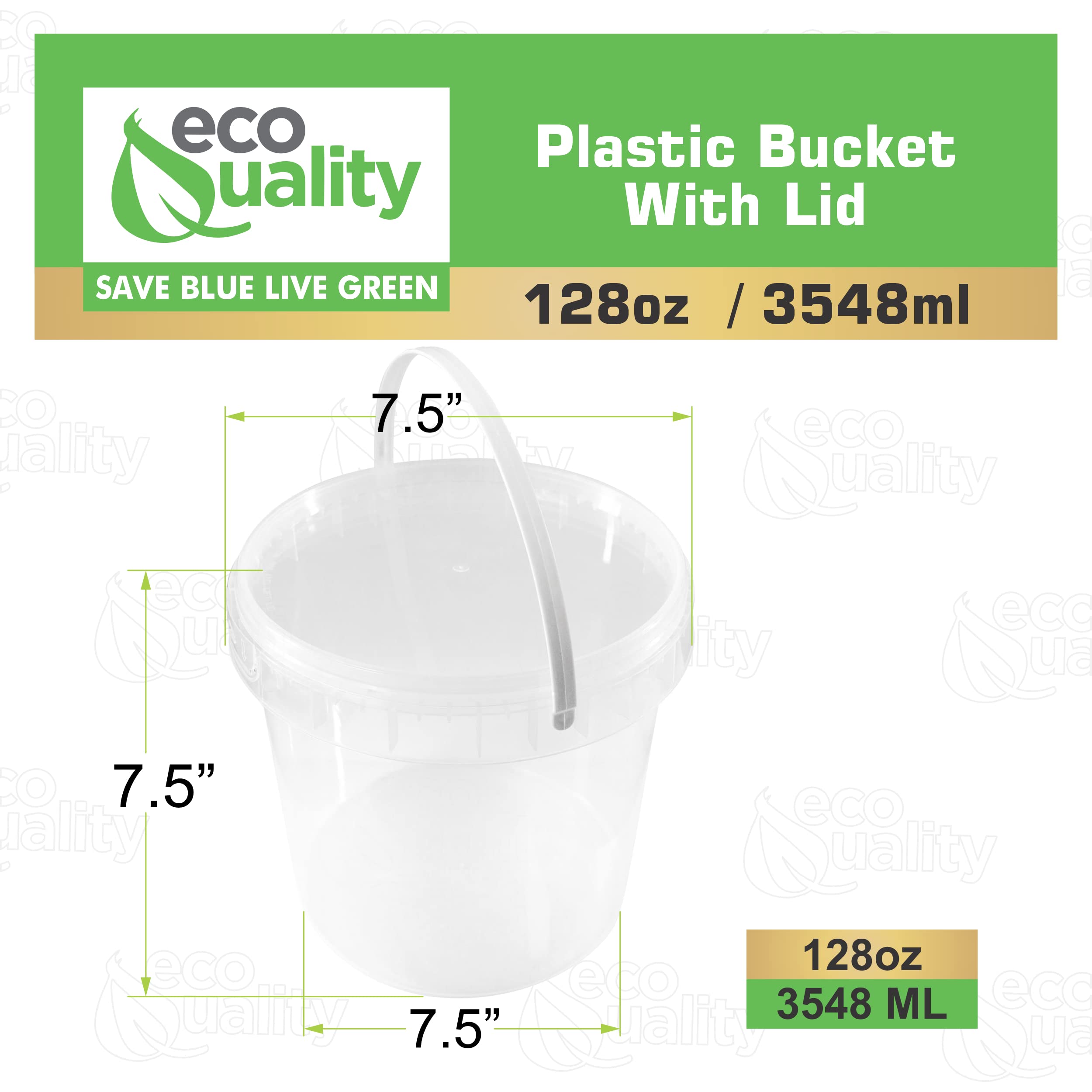 60 Pack 1 Gallon (128 oz) Clear Plastic Buckets with Lids & Handles - Food Grade BPA Free Storage Containers for Ice Cream, Freezer & Microwave Safe - Perfect for Bulk Food Storage, Restaurant Supplies & Home Organization