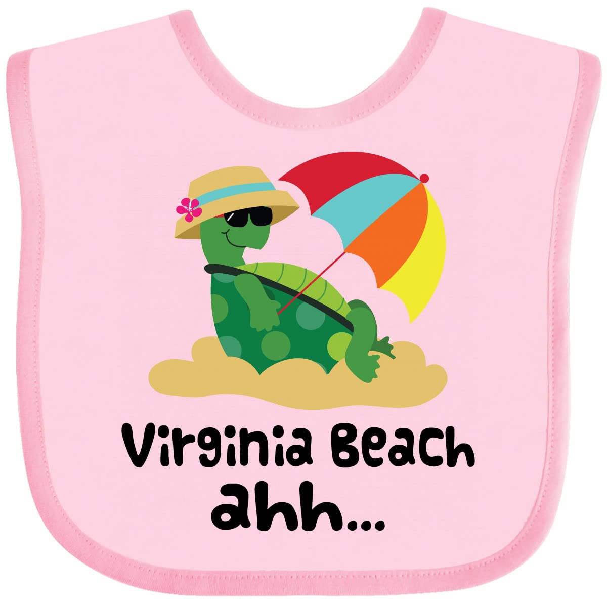 Inktastic Virginia Beach Virginia Baby Bib - Soft & Absorbent Cotton Drool Bibs for Infants & Toddlers - Perfect for Feeding, Teething & Everyday Use