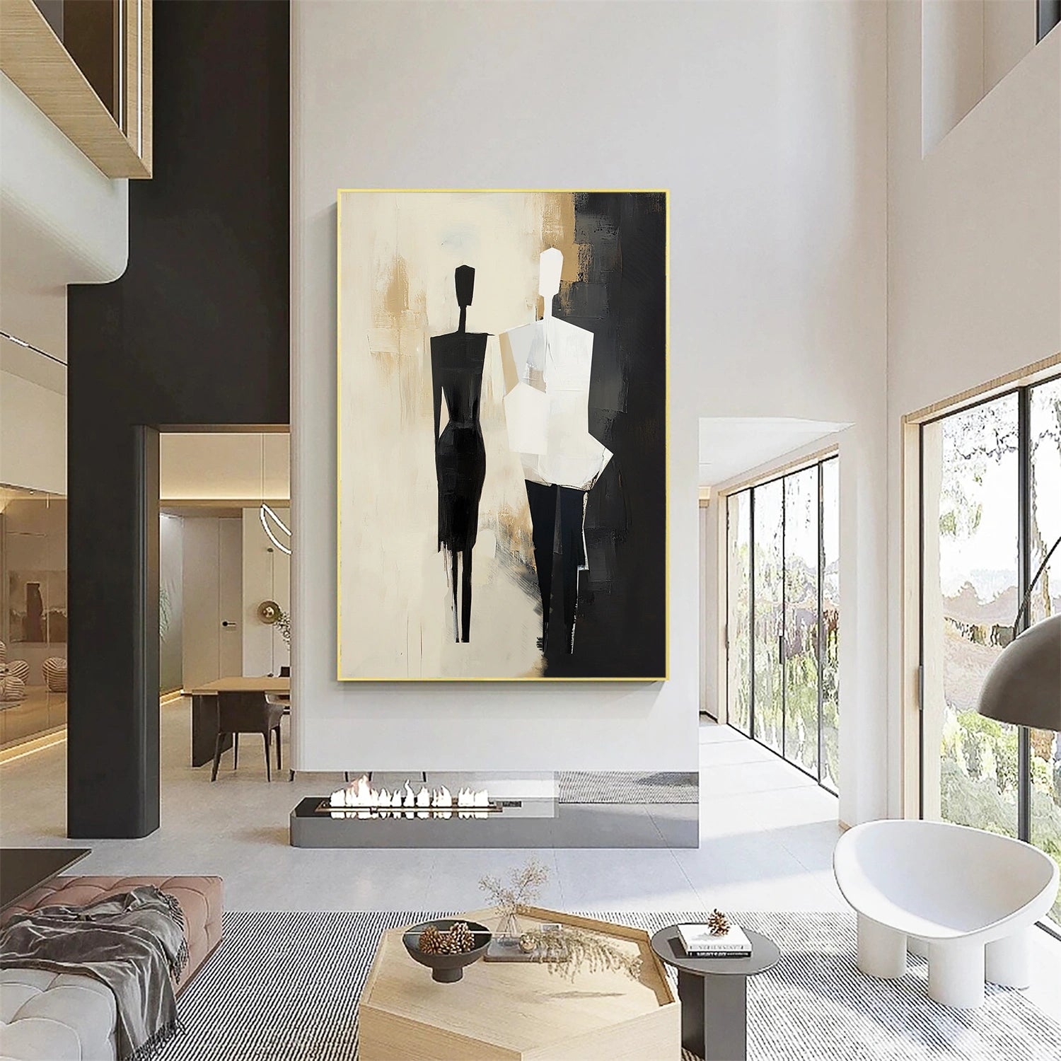Contemporary Abstract Minimalist Wall Art Painting - Modern Home Decor for Living Room, Bedroom & Office | #CW002
